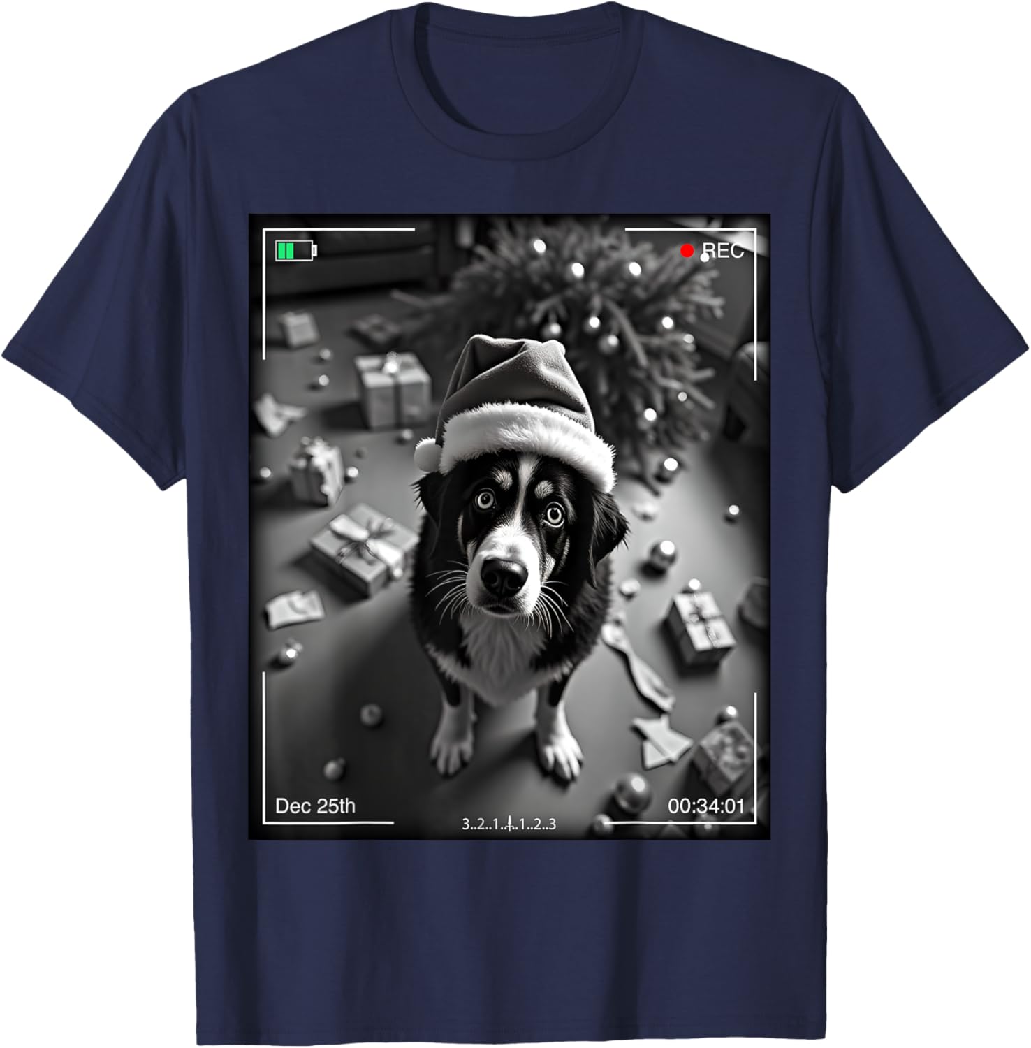 Cute Christmas Bernese Mountain Dog Caught On Camera T-Shirt Gift - 2