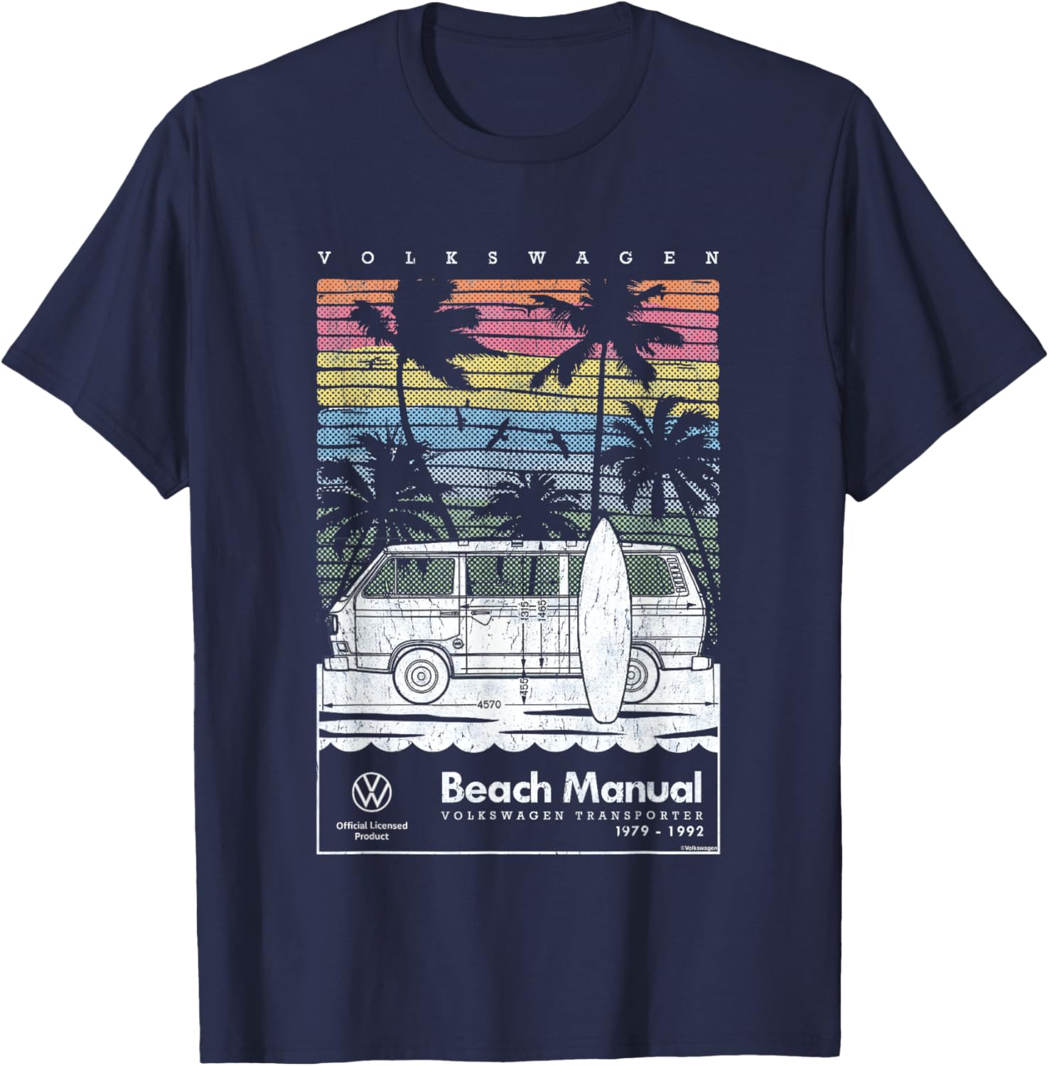 Volkswagen Transporter T3 Beach Manual T-Shirt for Van Life Lovers - 1