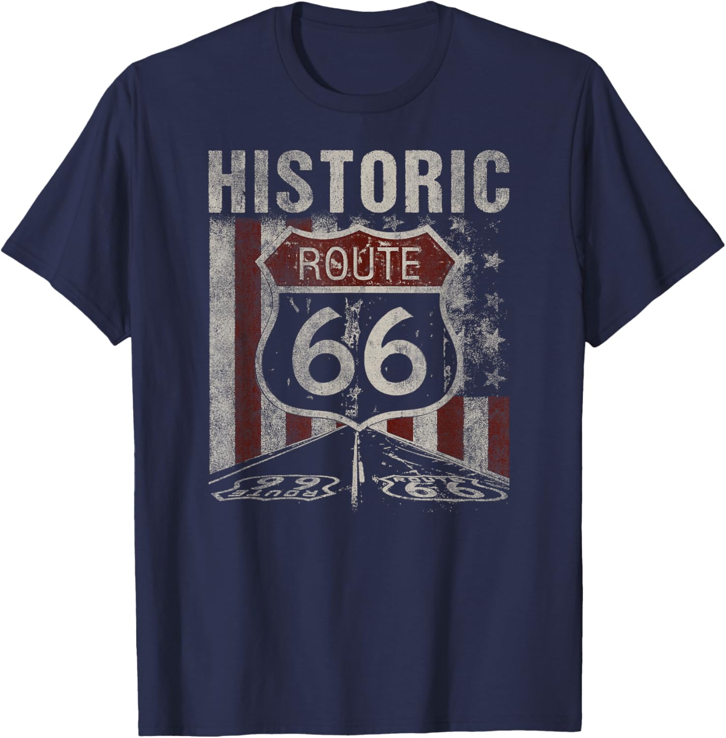 Vintage Route 66 T-Shirt Historic American Highway Sign Clothing - 3