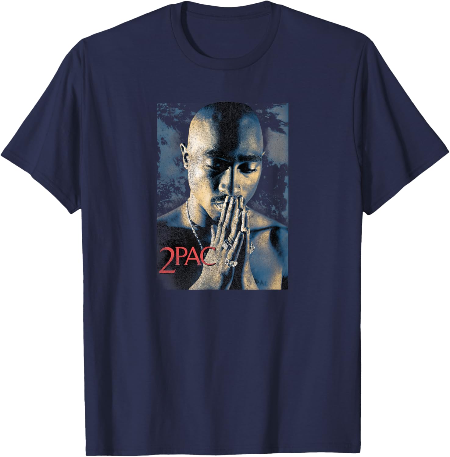 Tupac Shakur Grunge Praying Black Short Sleeve T-Shirt for Kids - 2