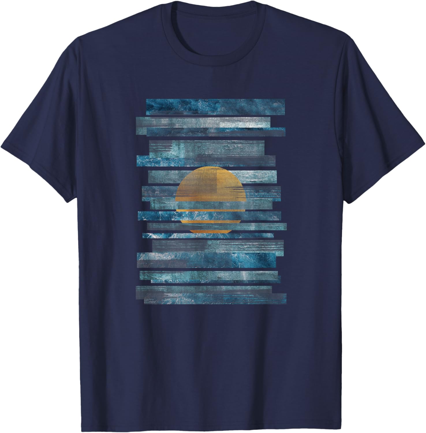 Oceanic Sunset Strips T-Shirt for Effortless Style and Comfort - 21