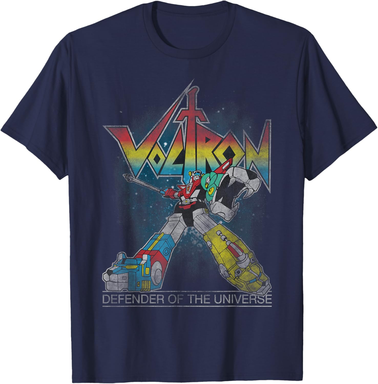 Voltron Retro Defender Rainbow Graphic T-Shirt for Fans and Collectors - 2