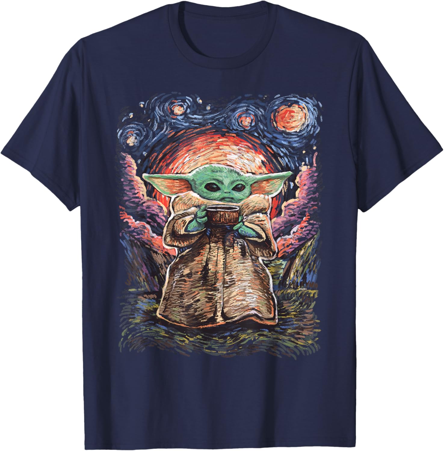 Star Wars The Child Starry Night T-Shirt for Fans of All Ages - 5