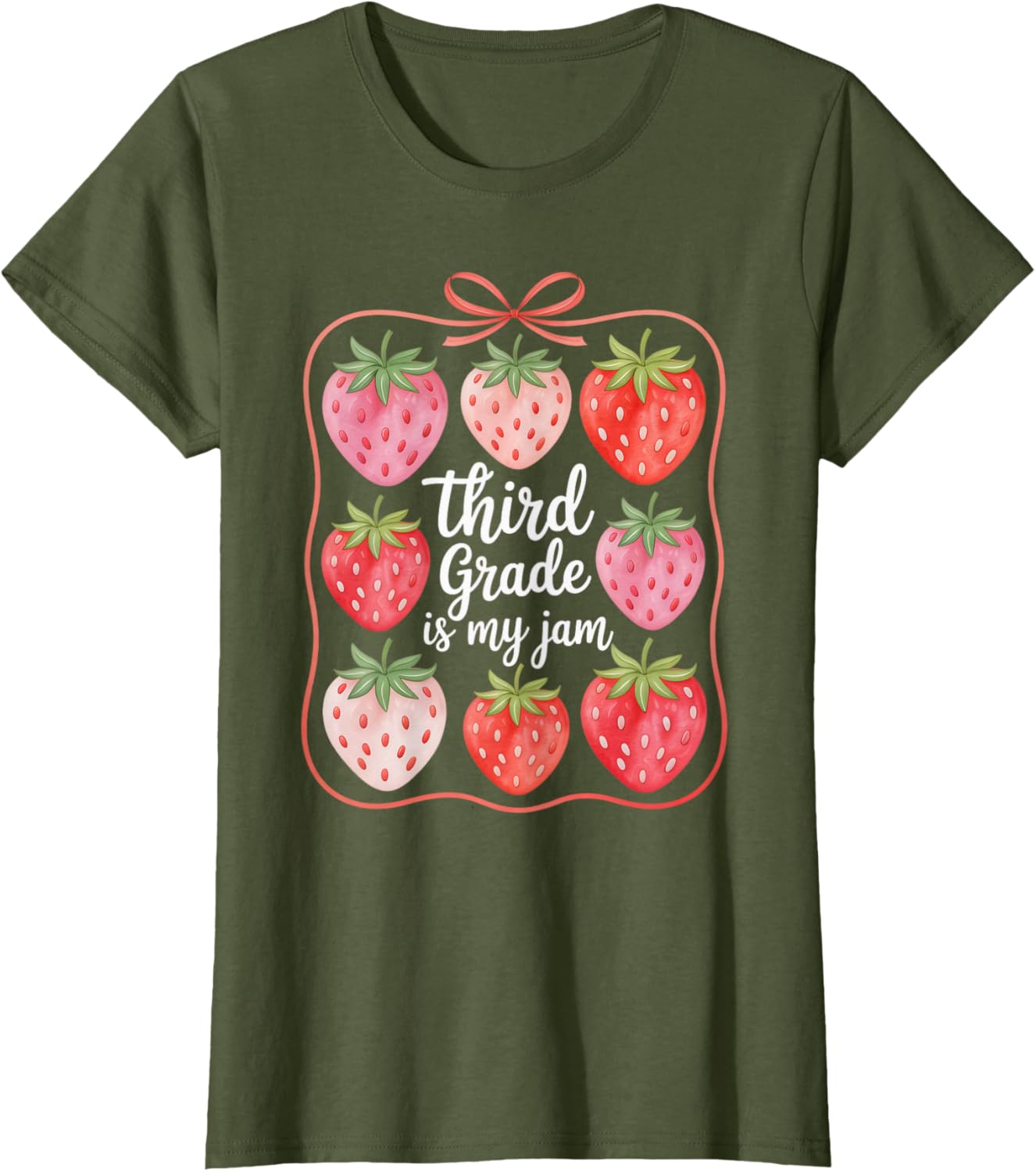 Cute Strawberry Teacher Back to School T-Shirt for Third Grade Fun - 6
