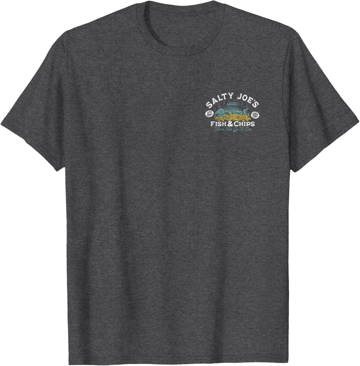 Salty Joe's Fish and Chips Logo Graphic T-Shirt for Casual Style Fans - 3