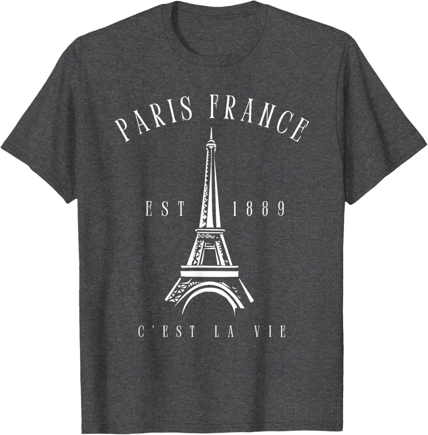 Vintage Paris Tee Shirt with Eiffel Tower C'est la Vie Design - 8