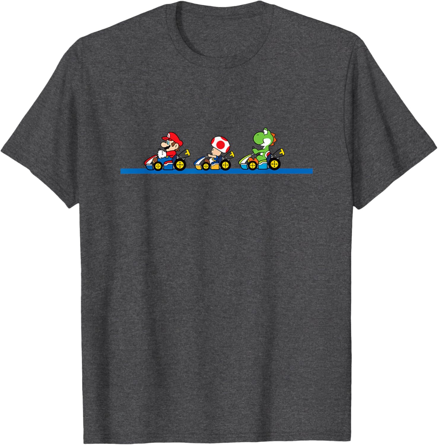 Vintage Mario Kart T-Shirt featuring Yoshi, Toad, and Mario Racing Fun - 1