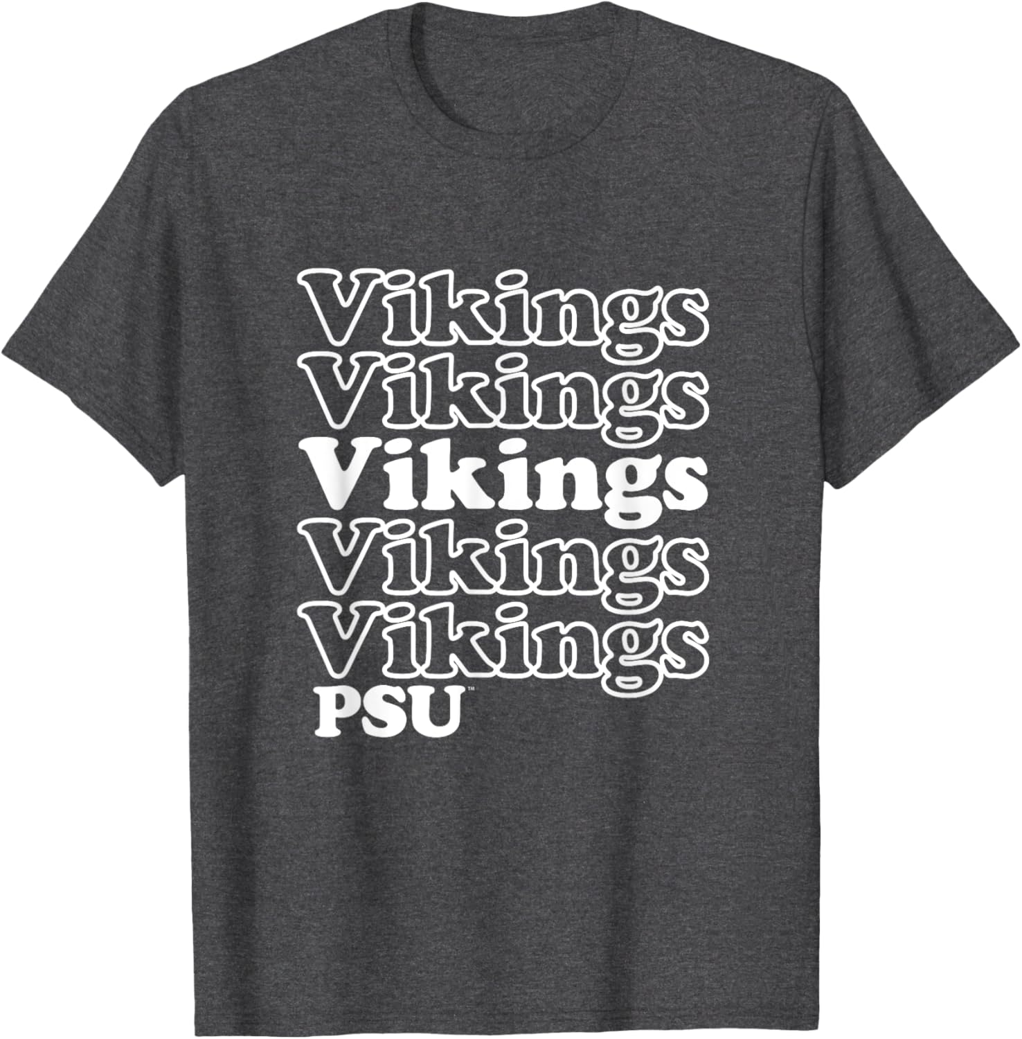Portland State University Vikings Stacked Spirit T-Shirt for Fans - 1