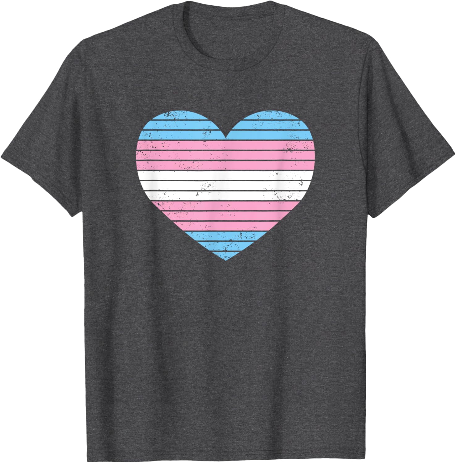 Vintage Heart Transgender Gay Pride Flag T-Shirt for LGBTQIA Supporters - 18