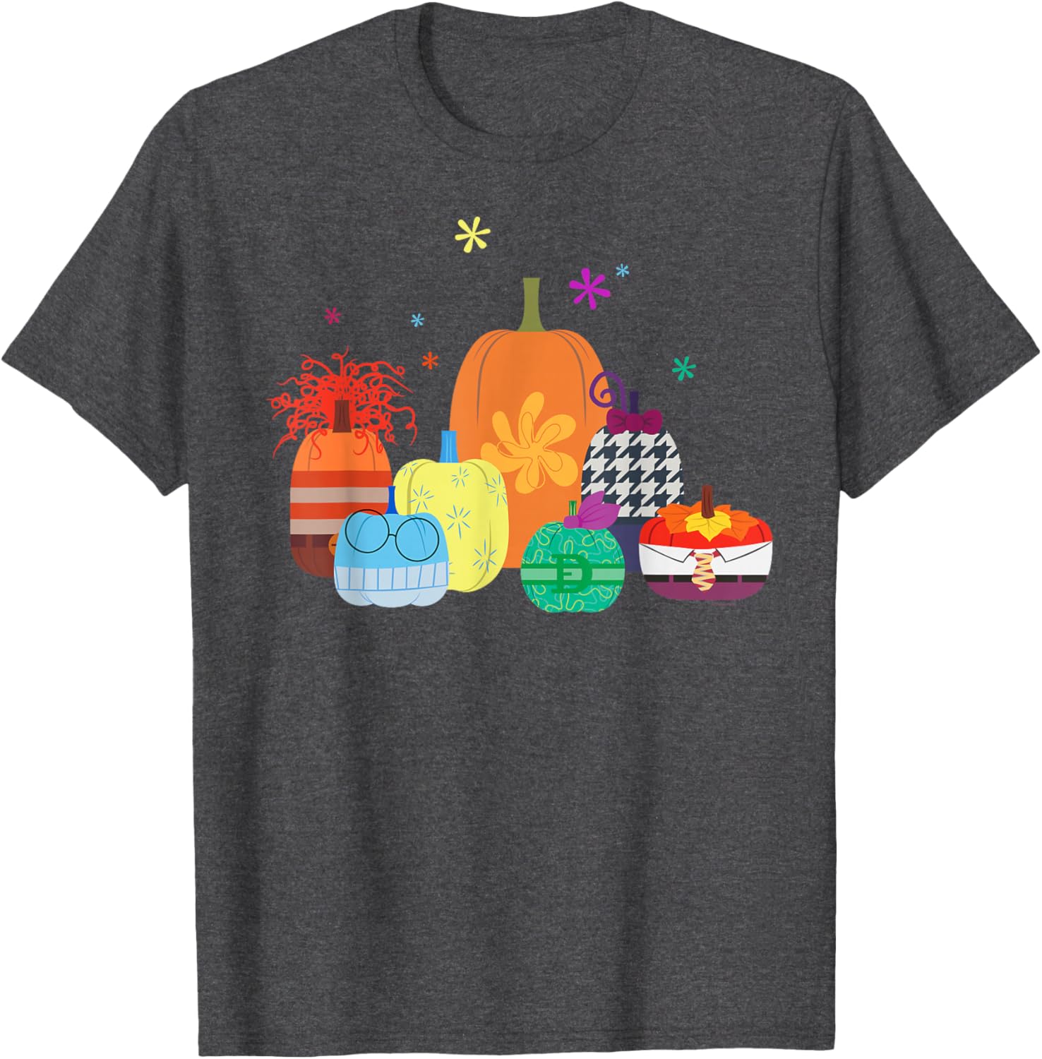 Disney Pixar Inside Out 2 Halloween Pumpkin Group T-Shirt for Fun Celebrations - 11