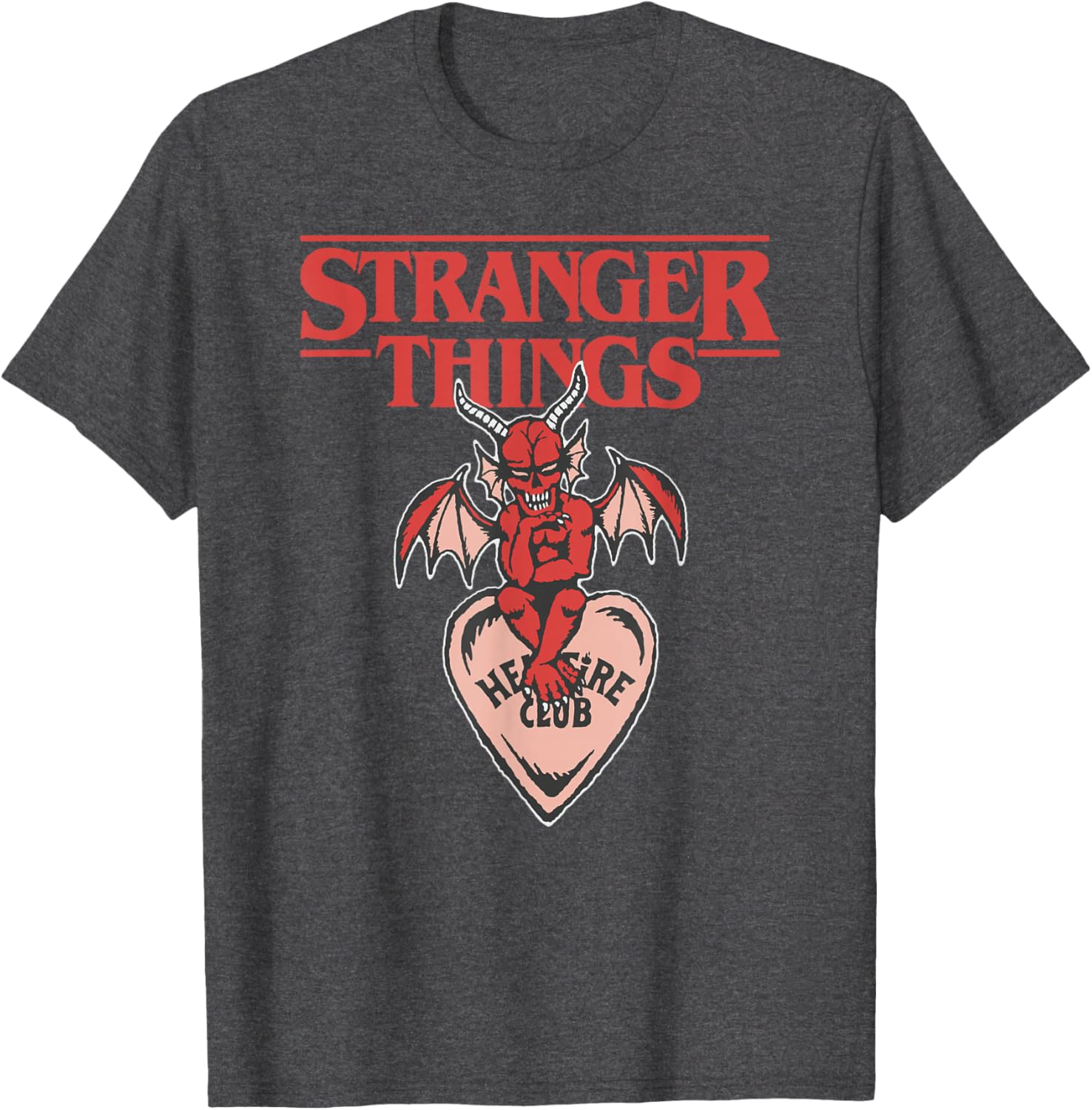 Stranger Things Valentine's Hellfire Demon Candy Heart T-Shirt for Fans - 1