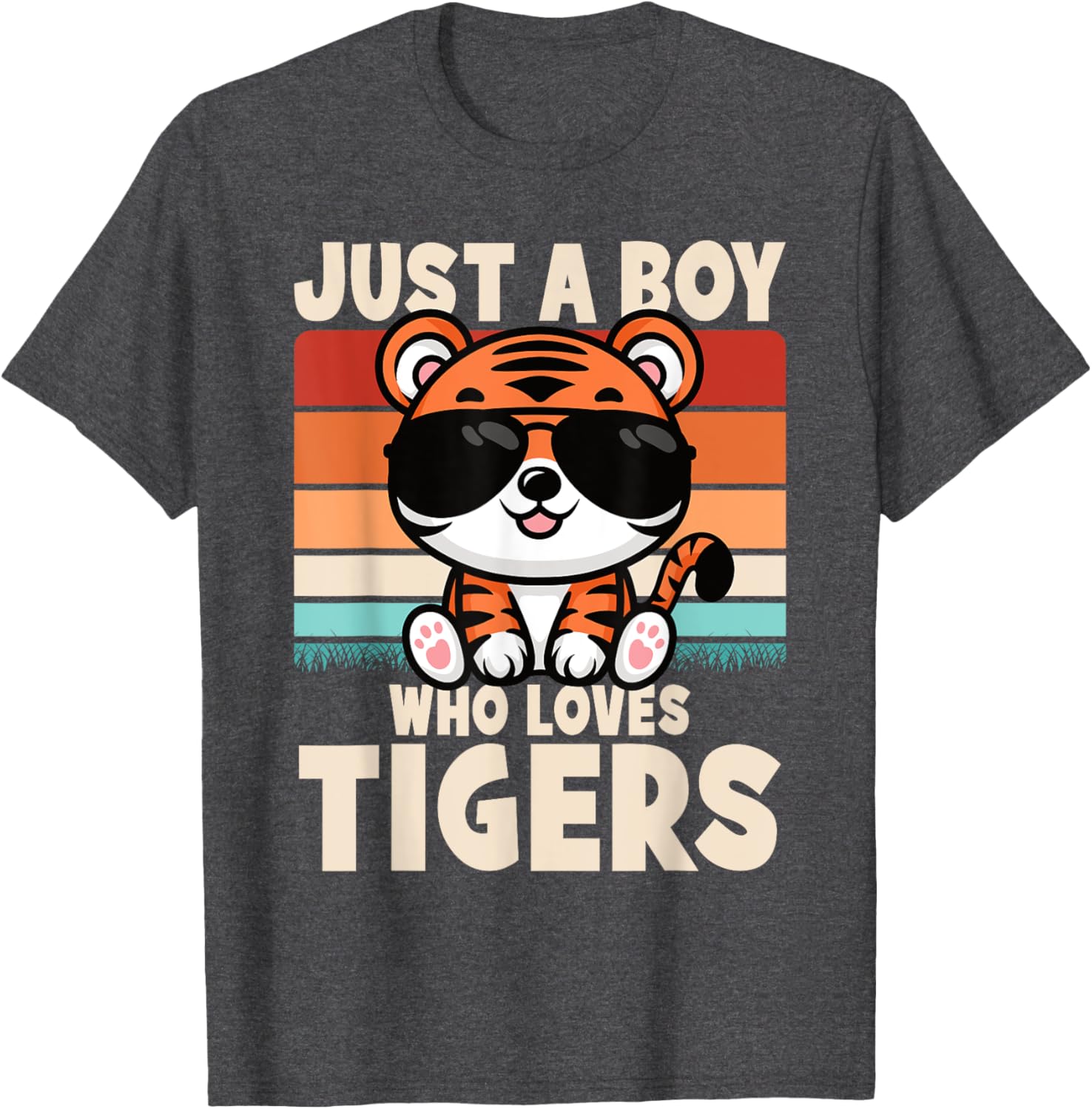 Retro Just A Boy Who Loves Tigers Kids T-Shirt for Wild Animal Fans - 2