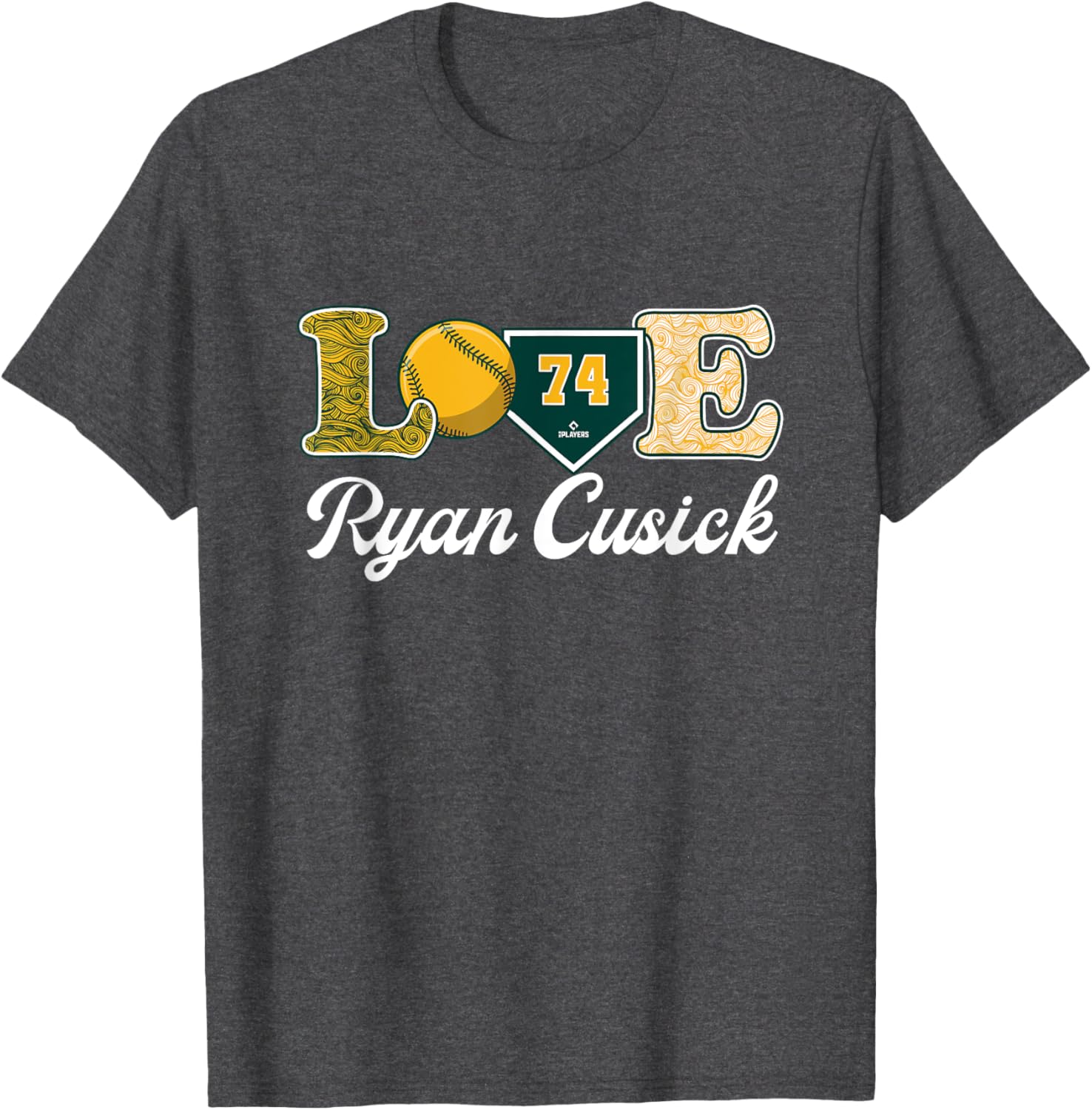 Ryan Cusick Oakland Baseball T-Shirt MLBPA Apparel for Fans - 2