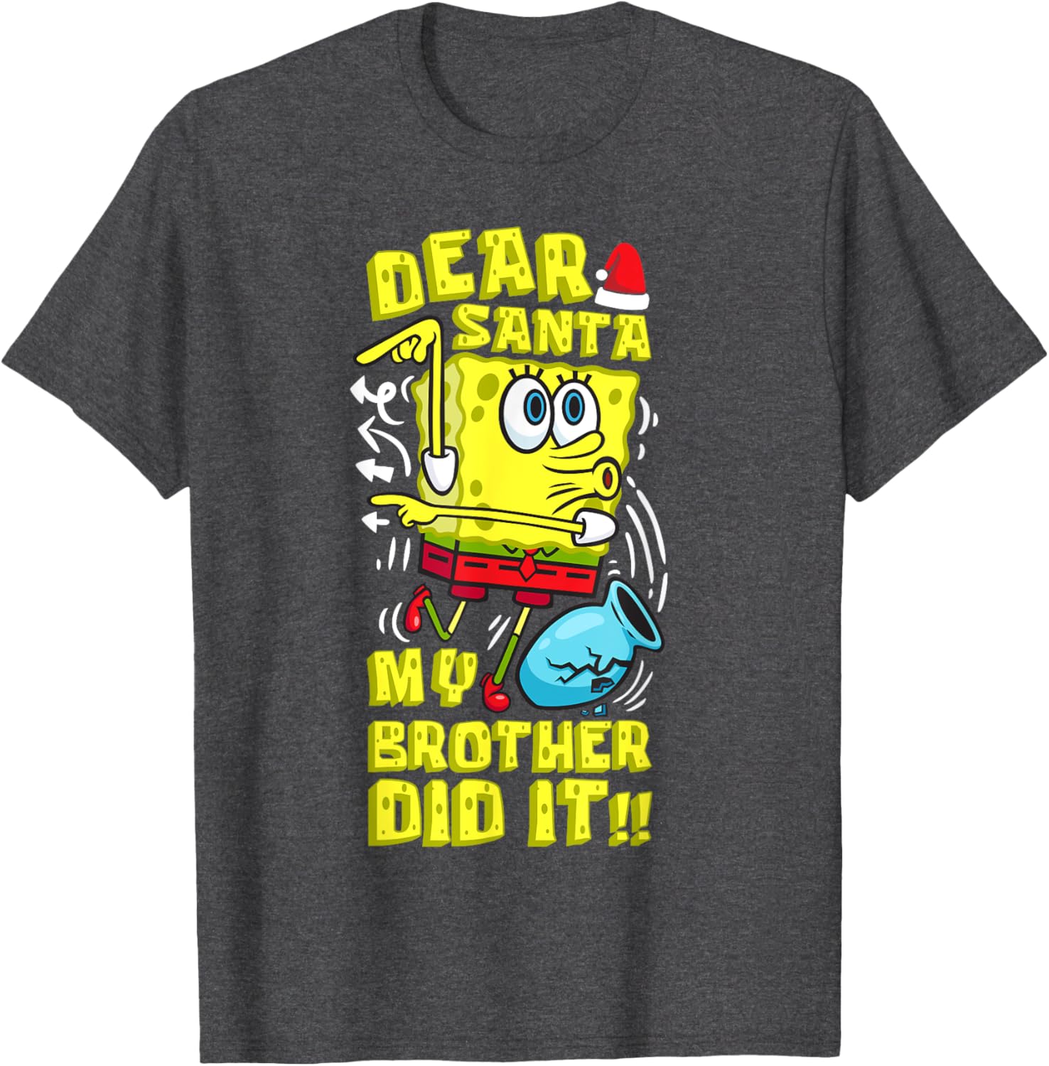 SpongeBob Christmas Dear Santa T-Shirt for Siblings Fun Humor - 7