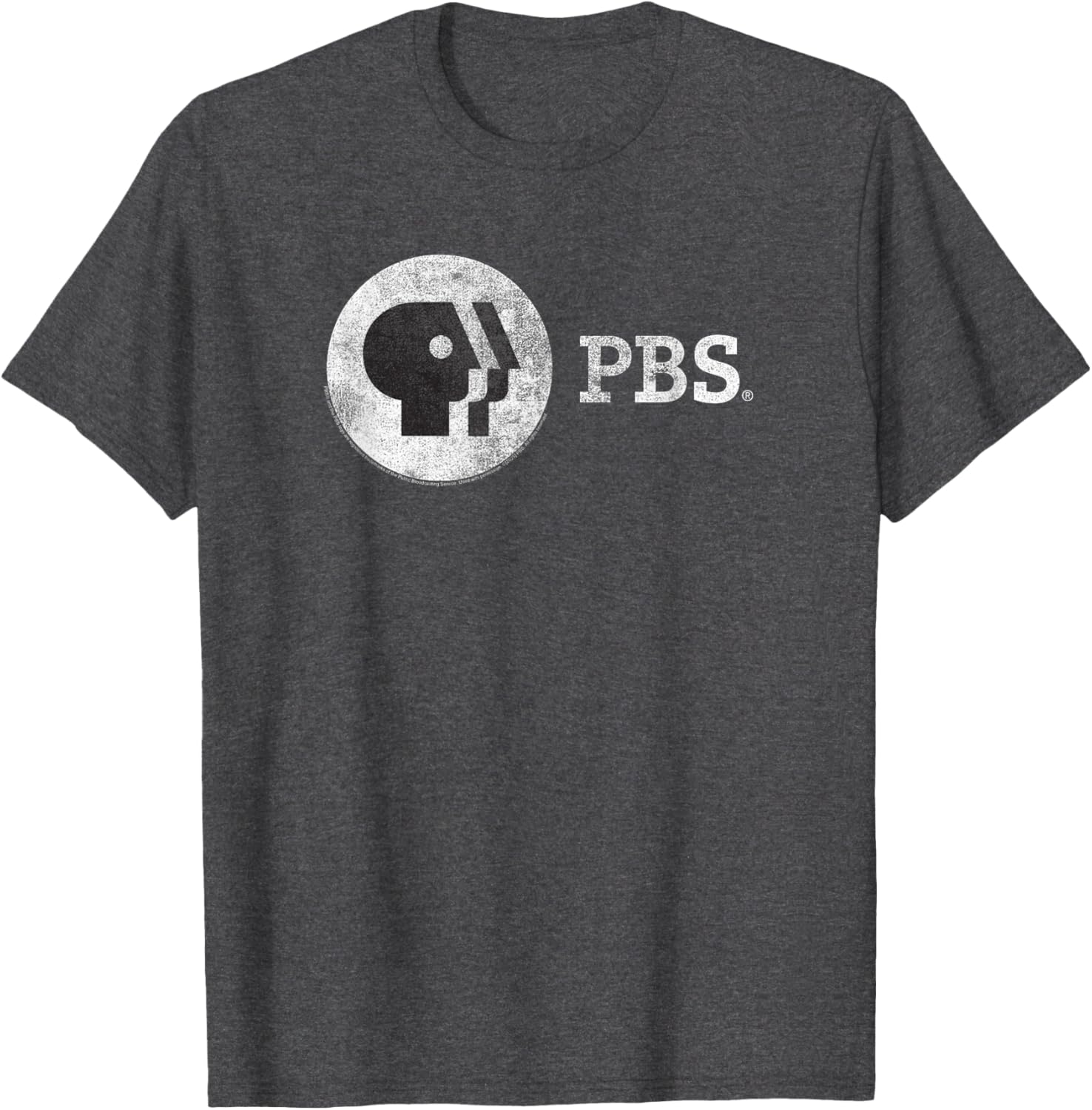 PBS Vintage Round White Logo T-Shirt for Fans of Public Broadcasting - 1