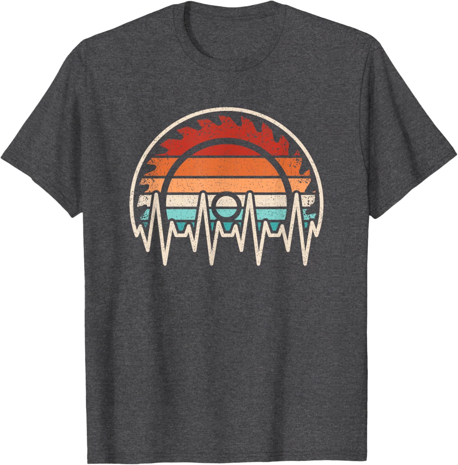 Vintage Woodworker Heartbeat Table Saw Men's T-Shirt for Craft Enthusiasts - 1