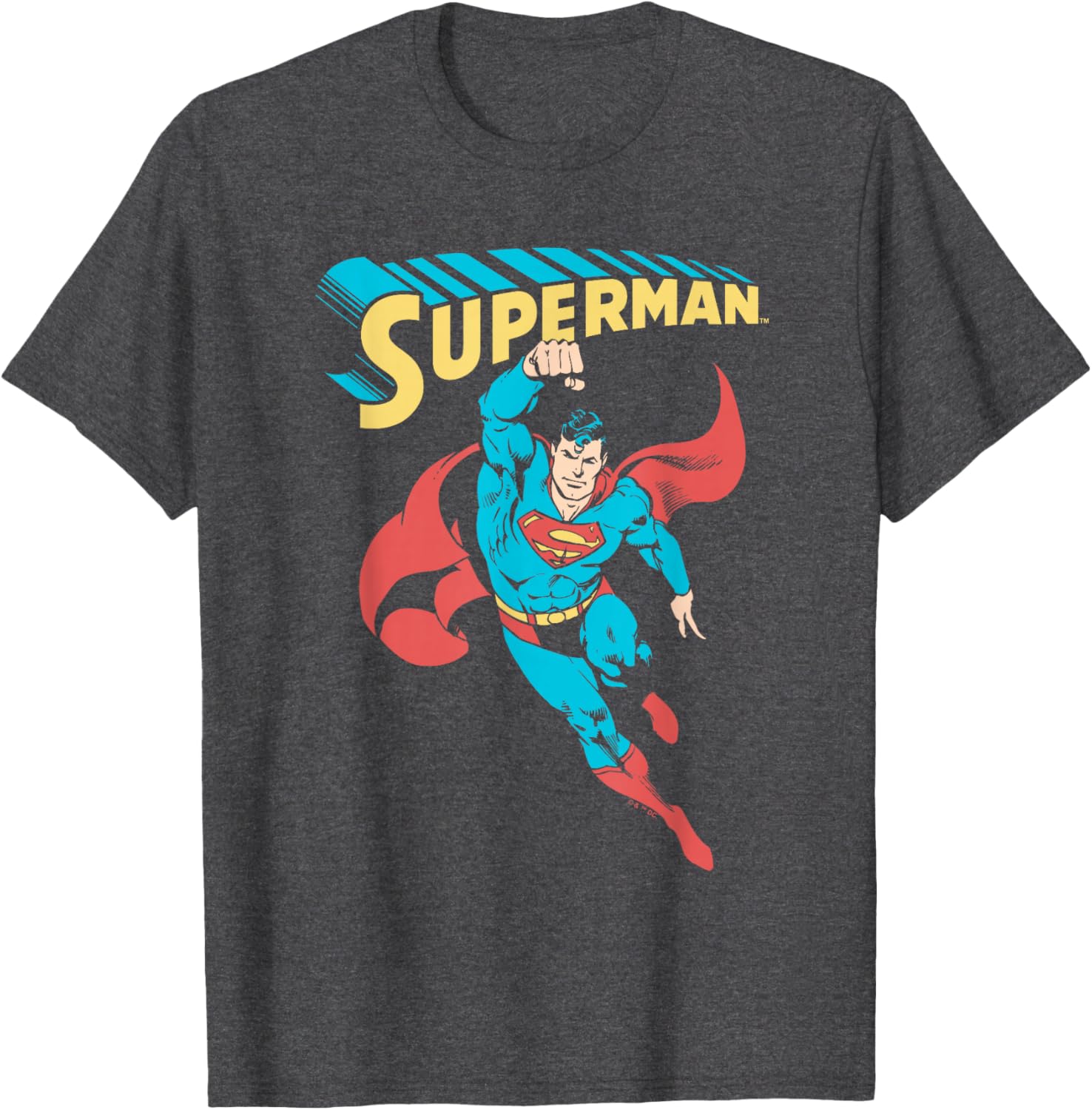 Superman Superhero V-Neck T-Shirt for Adults and Kids - Black, Classic Fit - 2