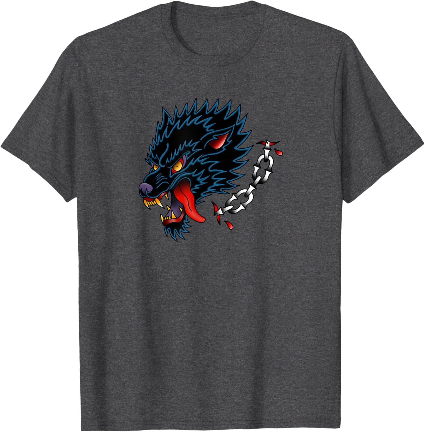 Old School Wolf Tattoo Design T-Shirt for Stylish Animal Lovers - 8