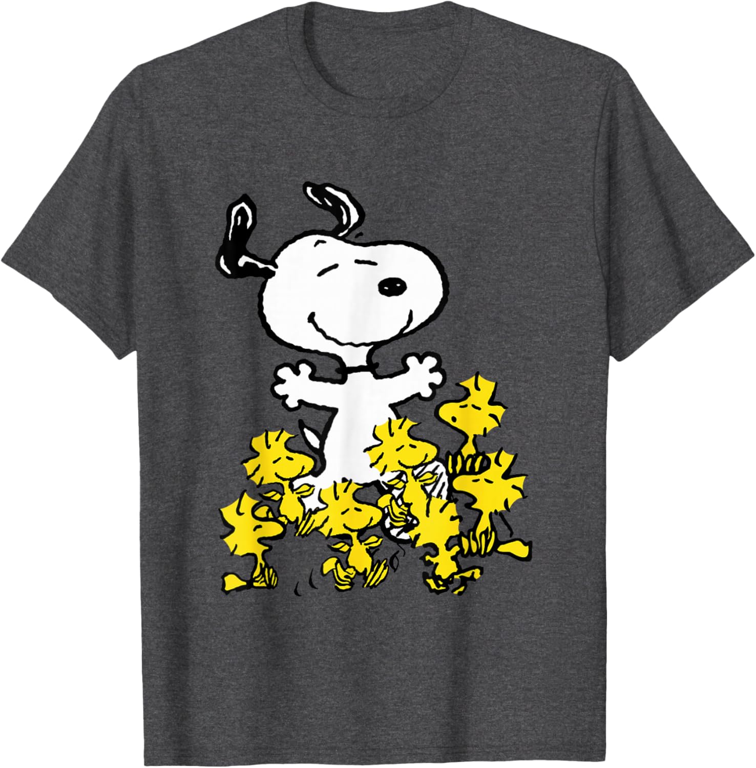 Peanuts Snoopy Chick Party Shirt Classic Fit Adult Black T-Shirt - 1