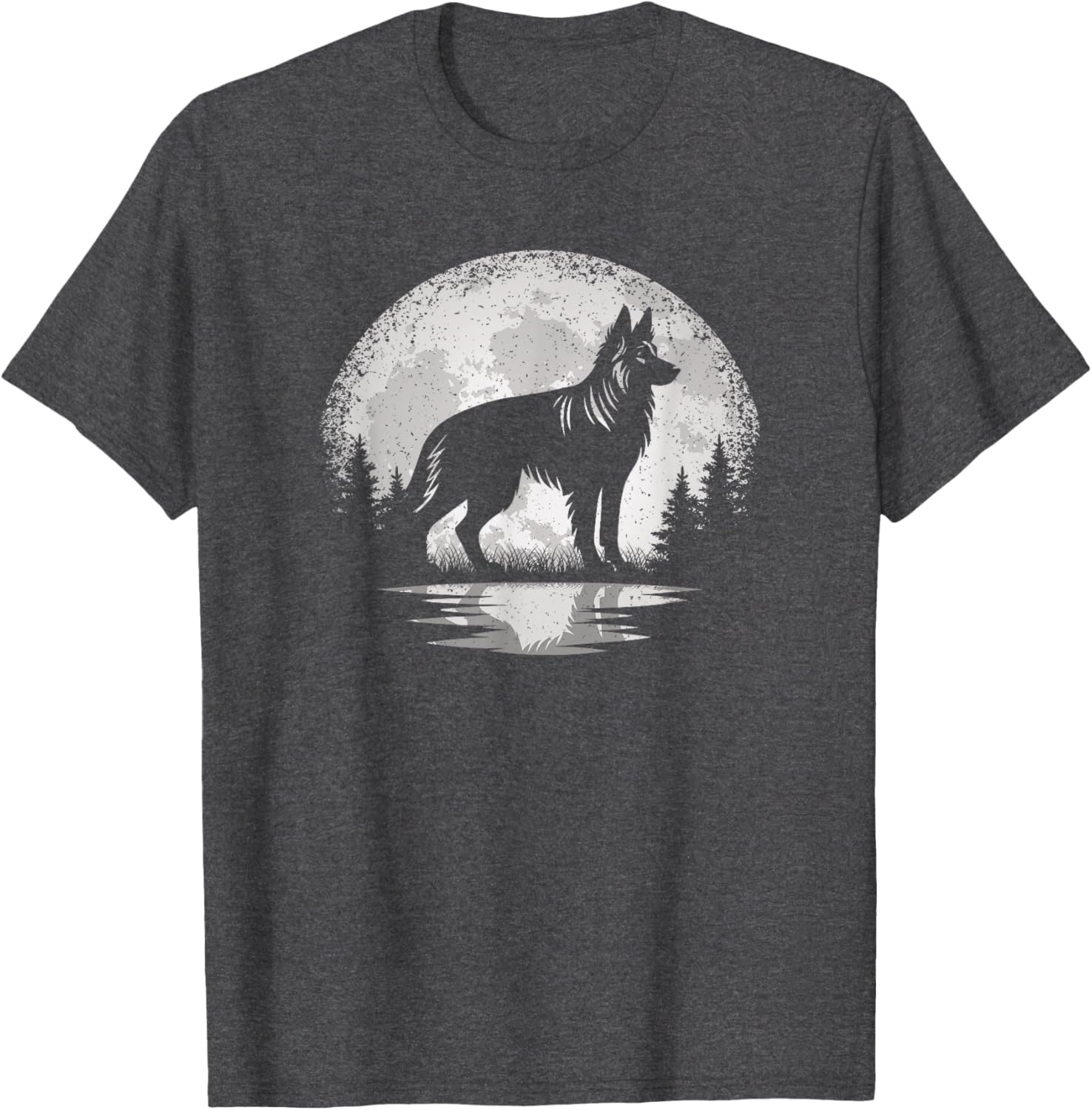 Vintage German Shepherd Moon T-Shirt for Dog Lovers - Unisex Style - 12