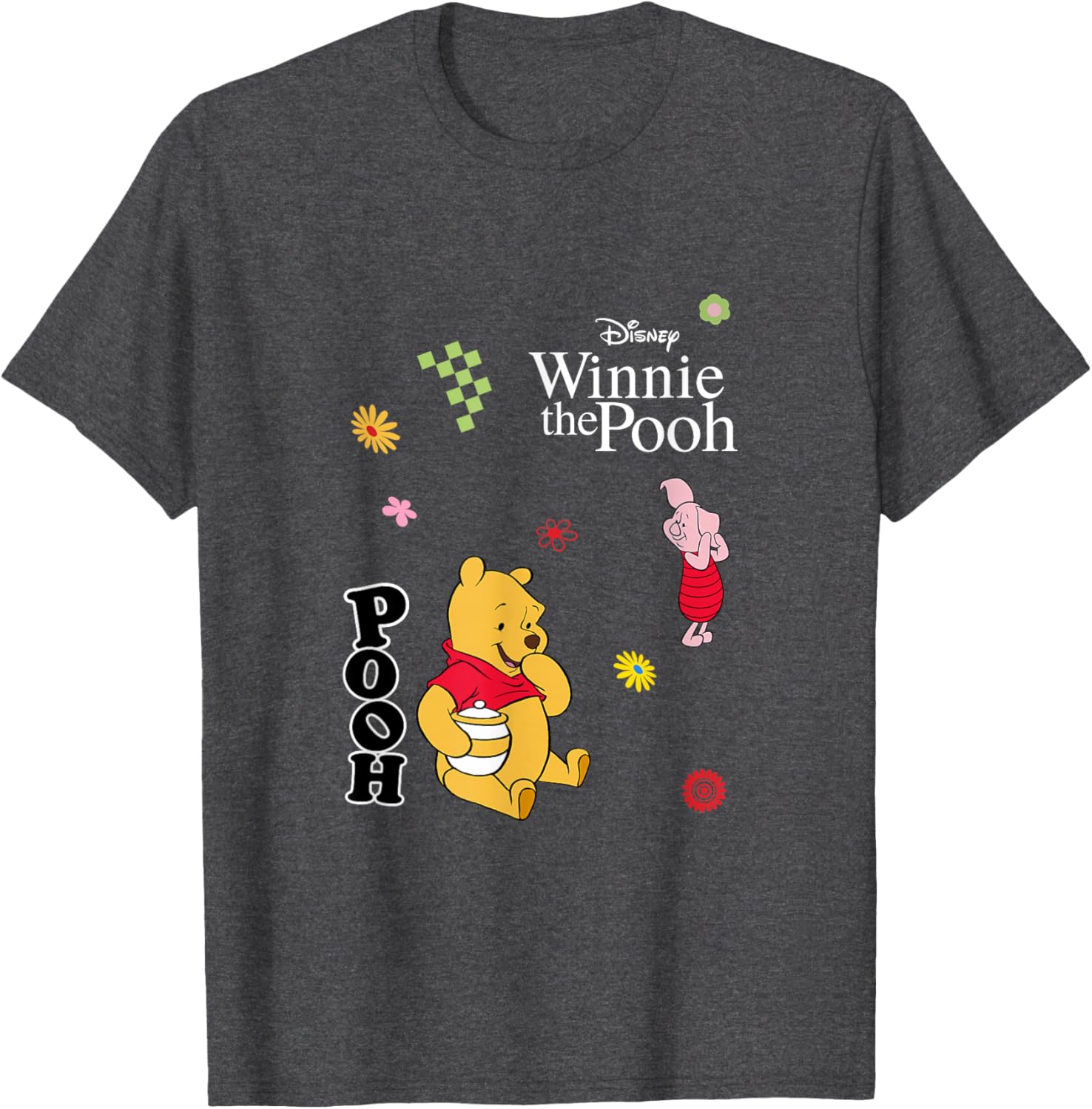 Winnie the Pooh Piglet Spring Garden Flowers T-Shirt for Kids and Adults - 3