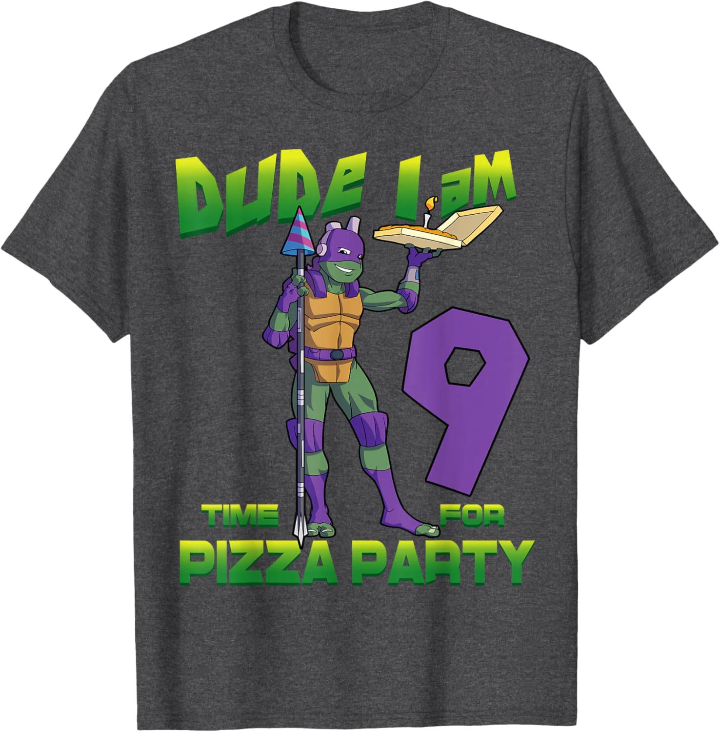 TMNT Birthday T-Shirt for Kids - Dude I am 9 Years Old Donnie Style - 2