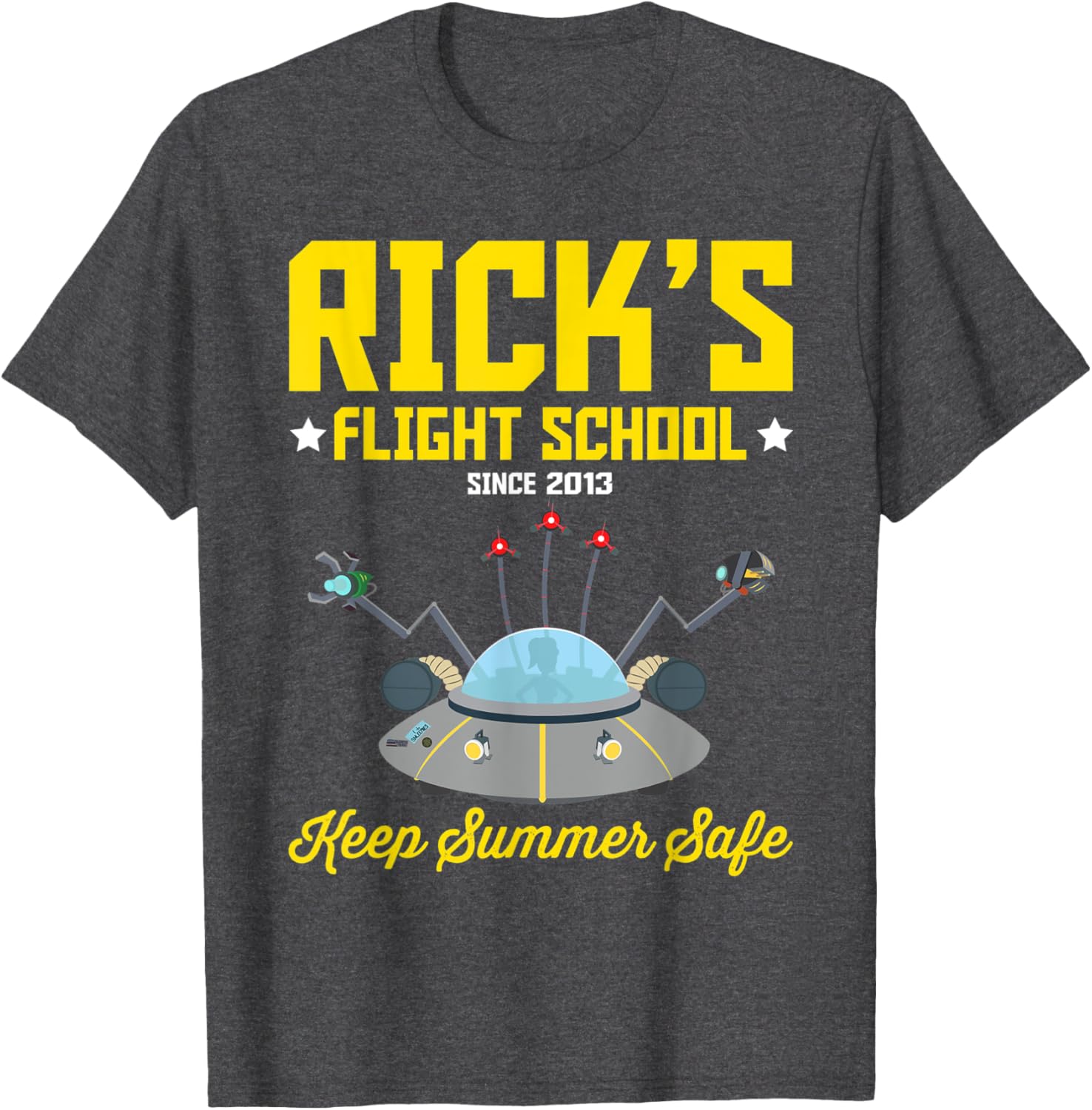 Rick and Morty Flight School Keep Summer Safe T-Shirt for Fans - 2