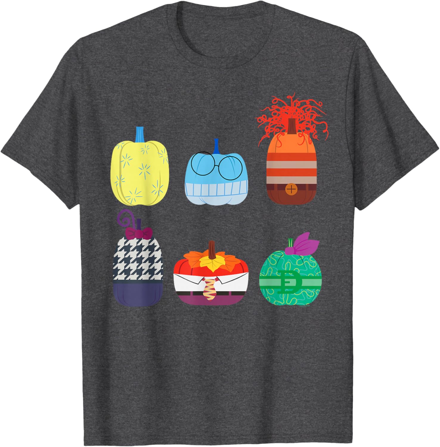 Inside Out 2 Halloween Pumpkin Grid T-Shirt for Fun Fall Fashion - 1