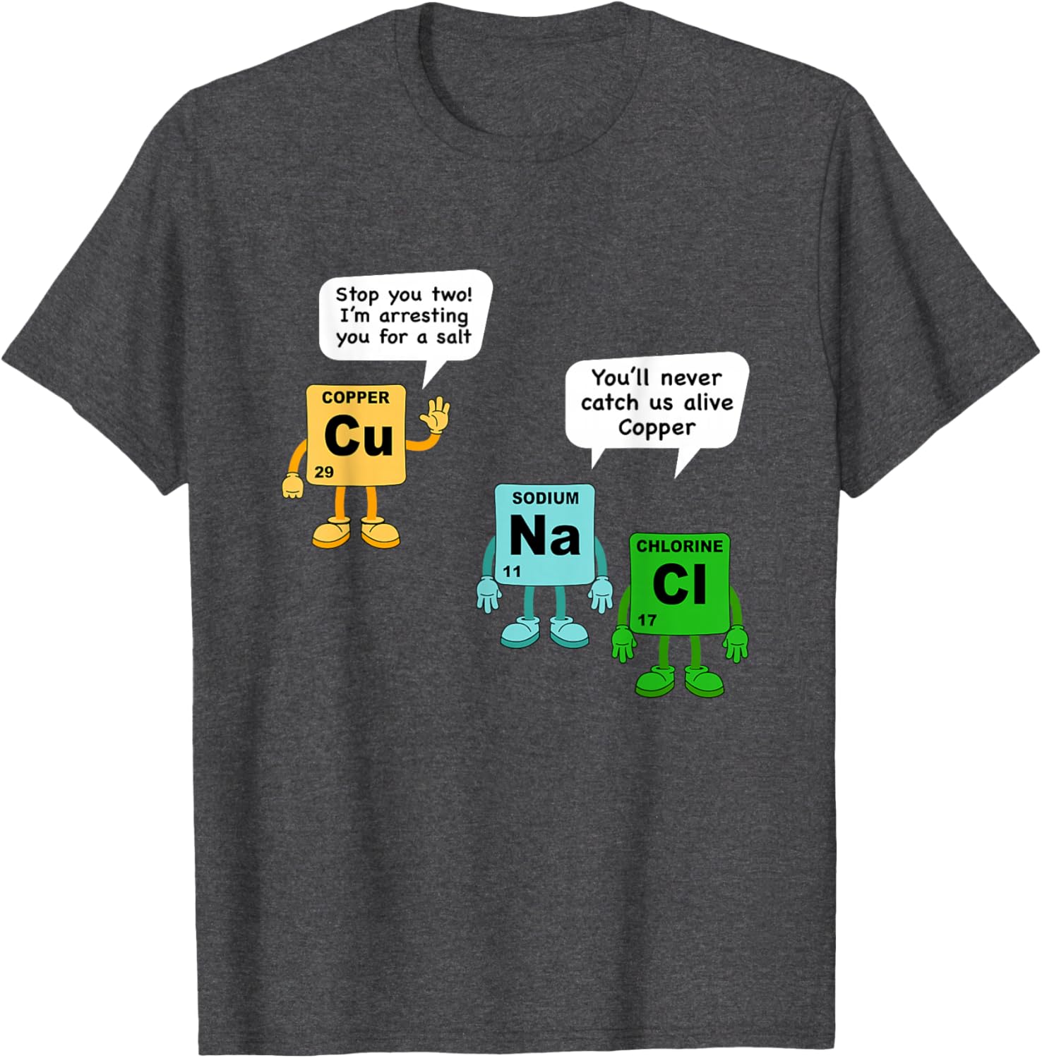 Salt and Copper Chemistry T-Shirt for Students - Fun Science Apparel - 5