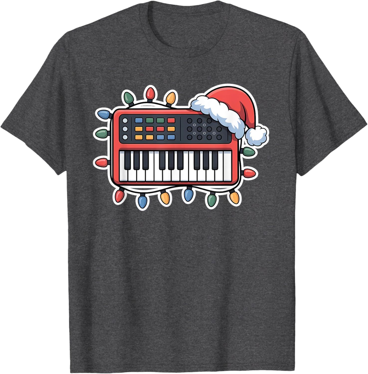 Christmas Synthesizer Holiday T-Shirt for Music Lovers and Festive Fun - 1