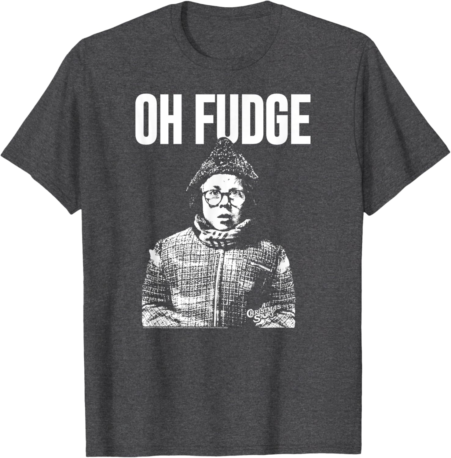 Oh Fudge Ralphie Holiday T-Shirt - Black & White Christmas Apparel - 4