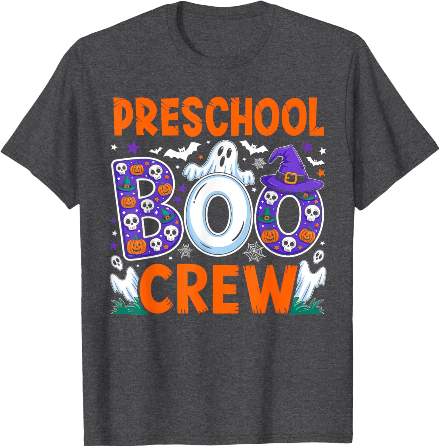 Funny Halloween T-Shirt for Preschool Teachers and Students Boo Crew - 1