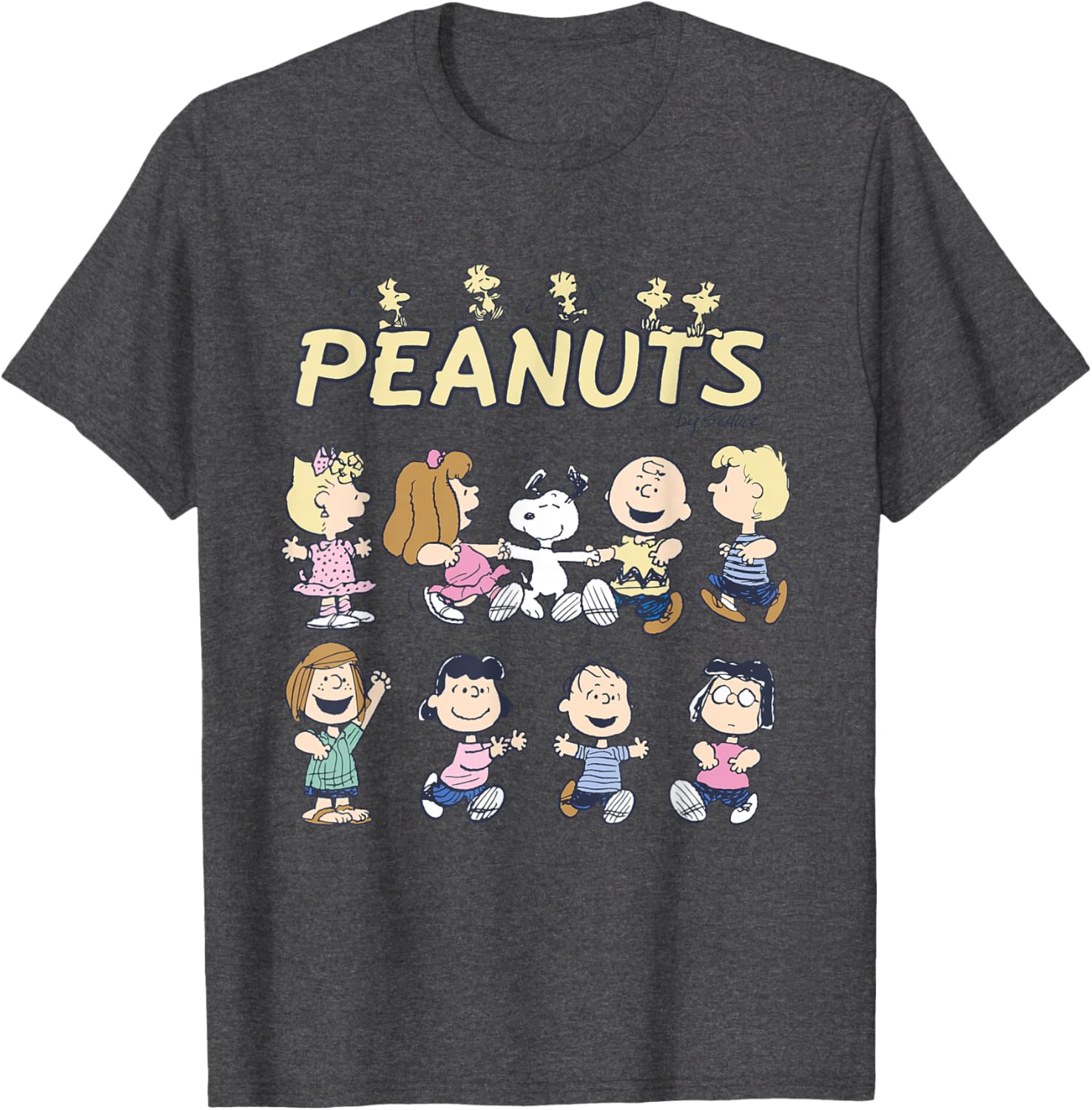 Peanuts Snoopy and Friends Dancing Short Sleeve T-Shirt for Fun Style - 10