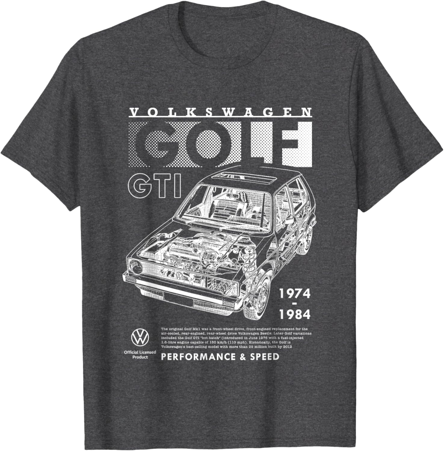 Volkswagen Golf GTI Mk1 Performance T-Shirt for Car Enthusiasts - 8