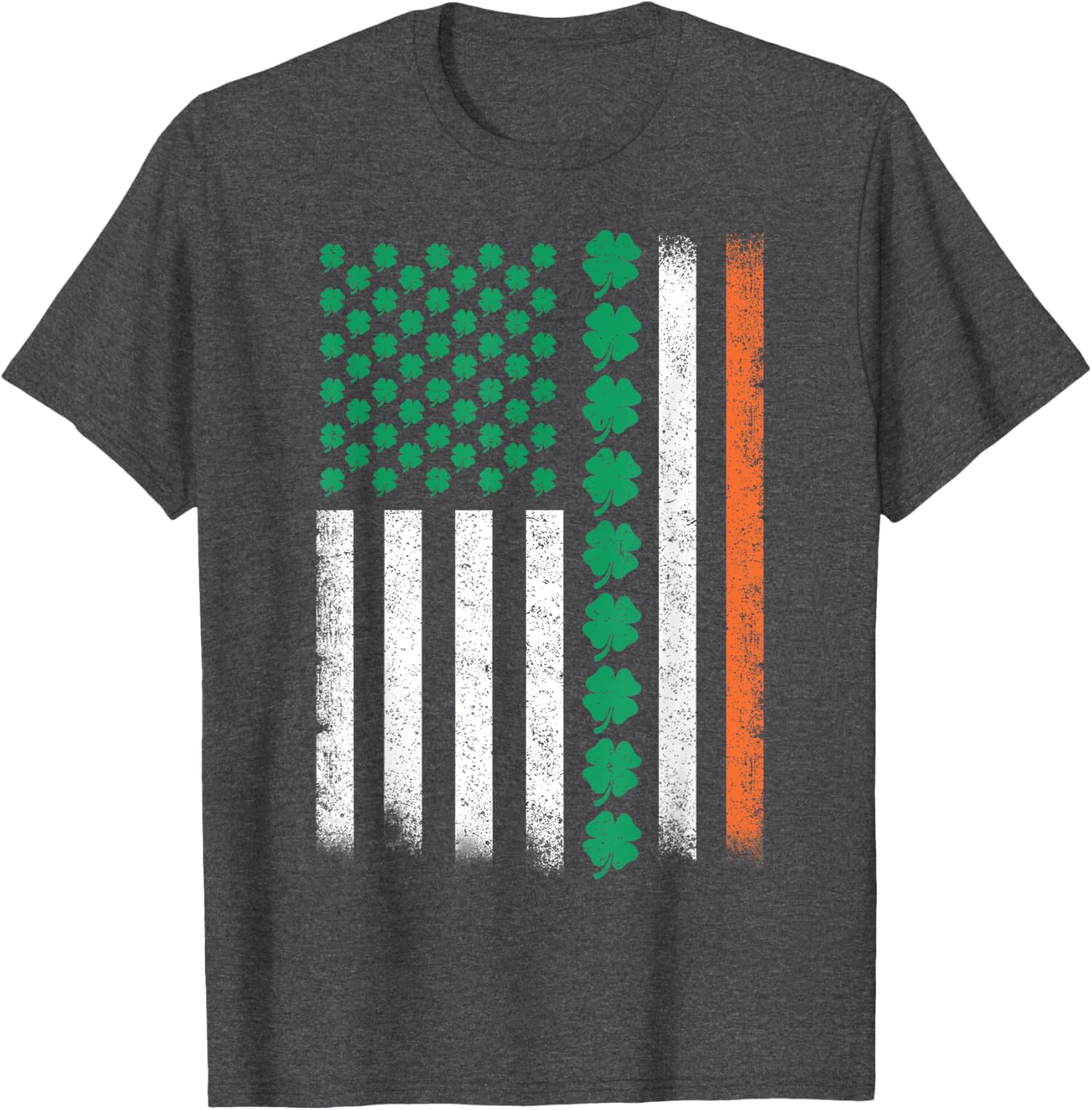 Vintage American Flag St Patricks Day Lucky Shamrock T-Shirt for All - 17