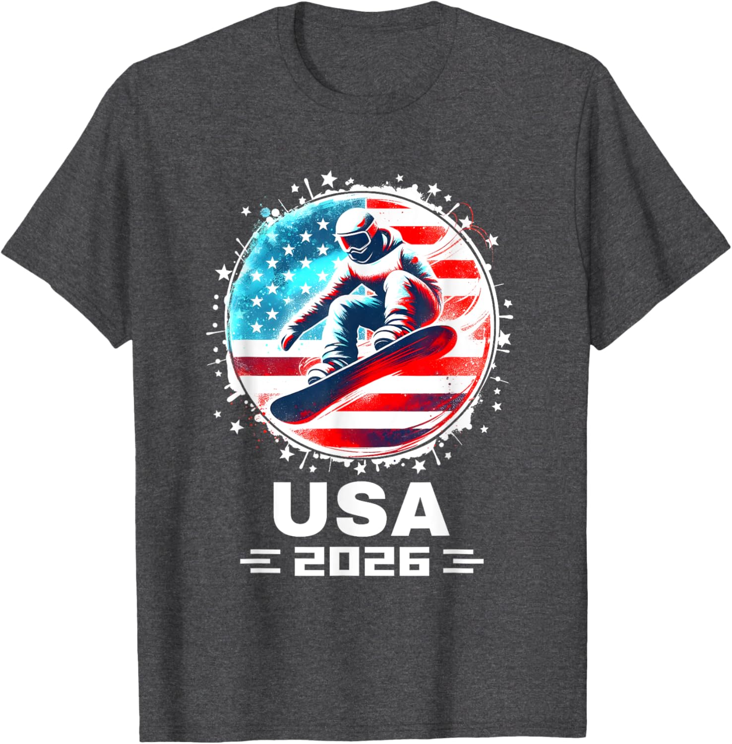 USA Team 2026 Snowboarding T-Shirt for Fans of American Style - 18