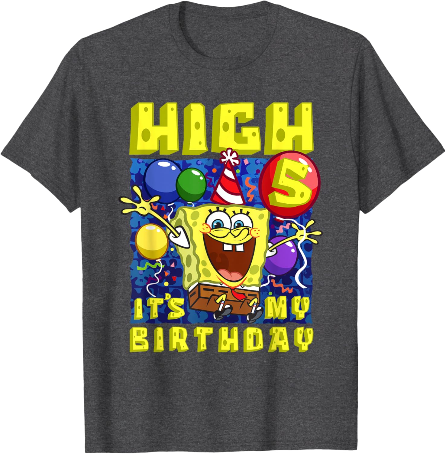 SpongeBob SquarePants Birthday T-Shirt for Boys and Girls Age 5 - 2