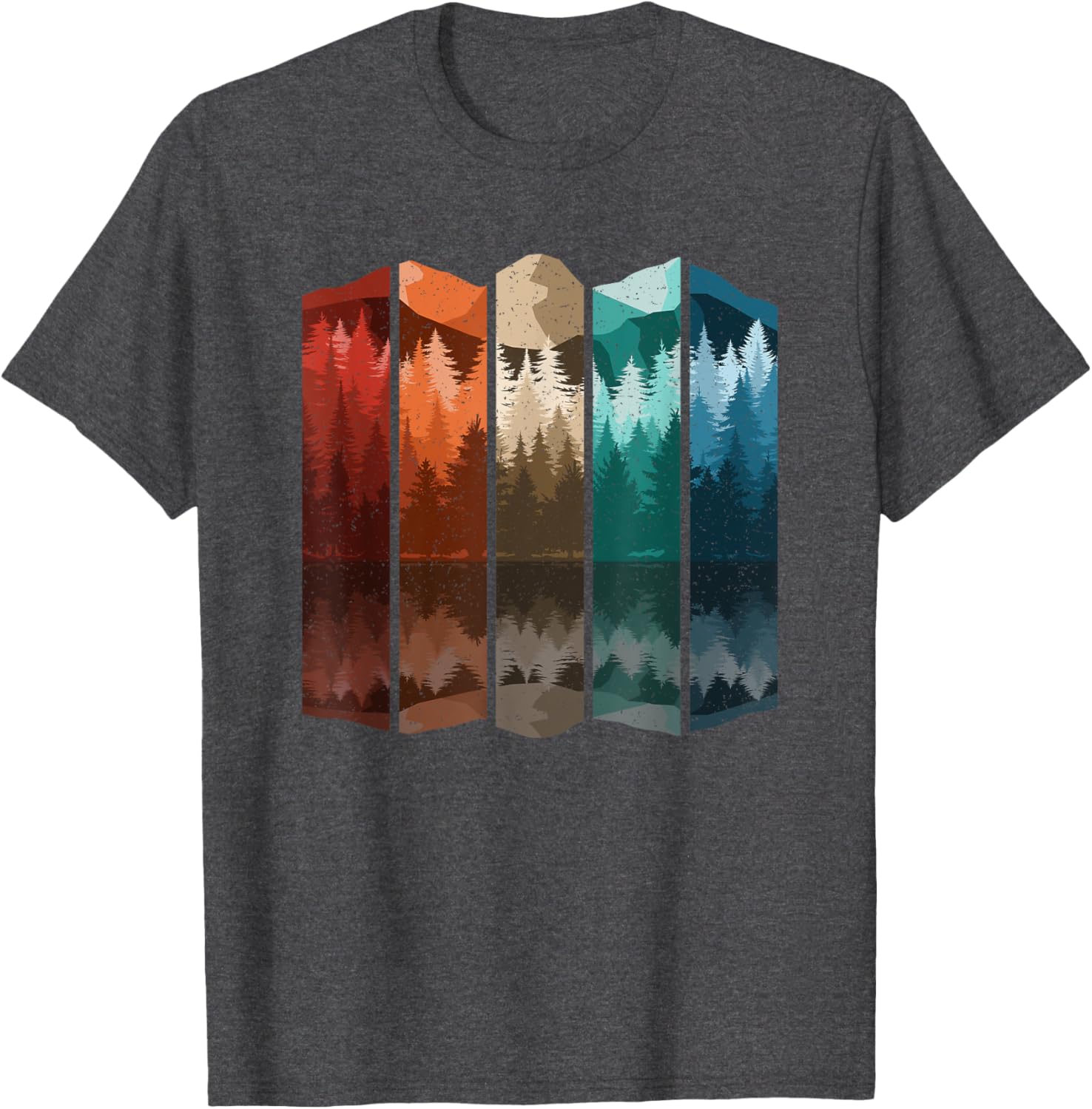 Vintage Mountain Forest Tree T-Shirt for Men - Retro Nature Style Apparel - 5