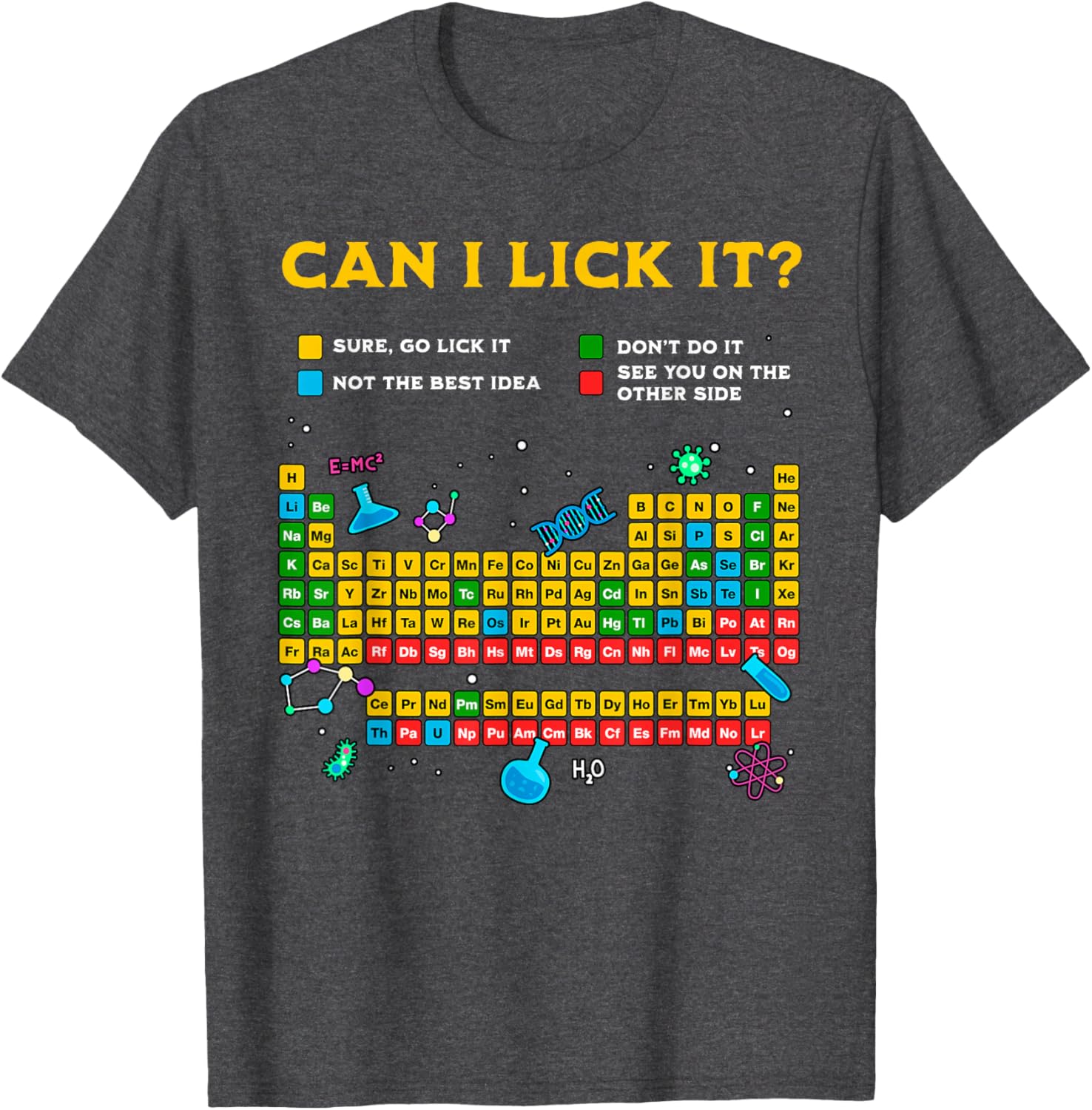 Funny Can I Lick It Periodic Table T-Shirt for Science Teachers and Students - 16