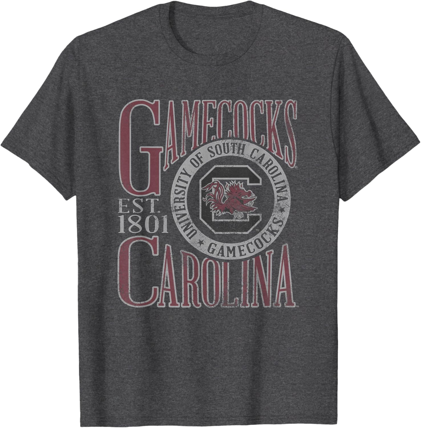 South Carolina Gamecocks Vintage Dibs Dark Heather T-Shirt for Fans - 1