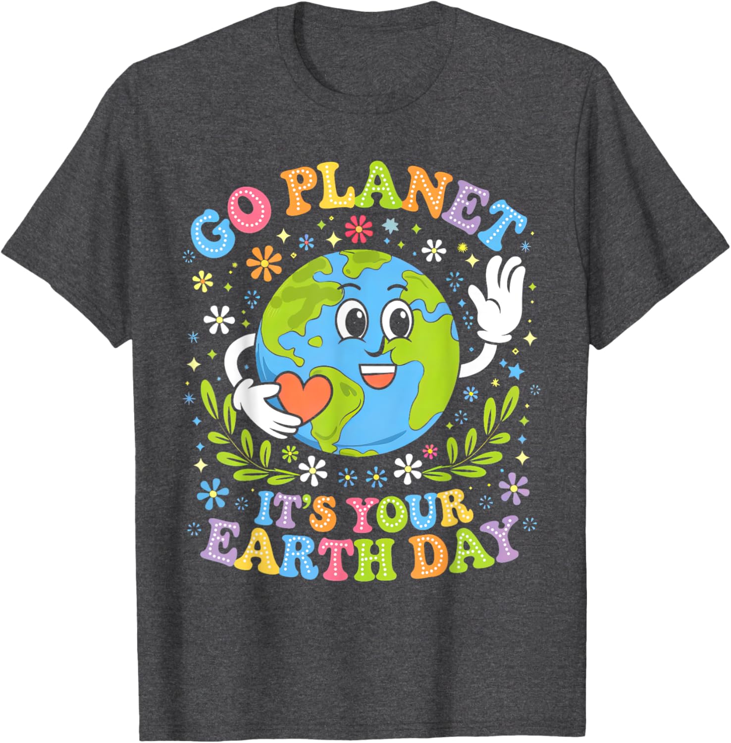 Groovy Go Planet Earth Day 2025 Teacher Kids T-Shirt for Fun Learning - 15