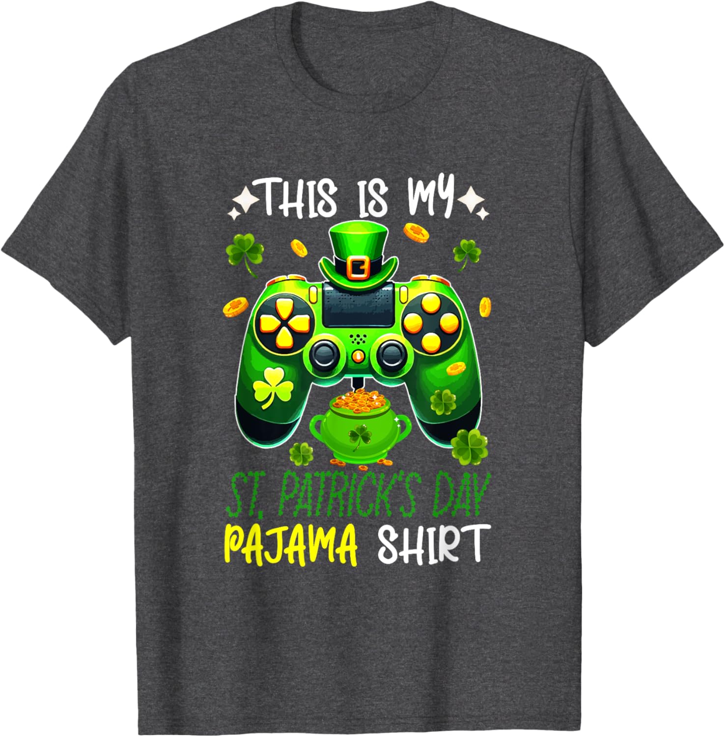 St. Patrick's Day Gamer T-Shirt - Fun Pyjama Shirt for Gaming Enthusiasts - 23