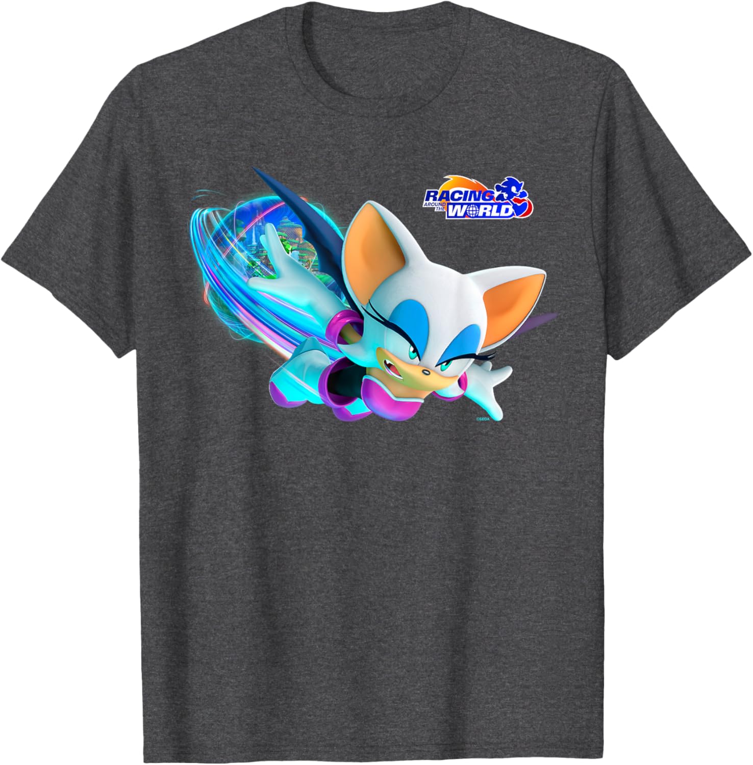 Sonic the Hedgehog Racing Around the World Rouge T-Shirt for Fans - 12