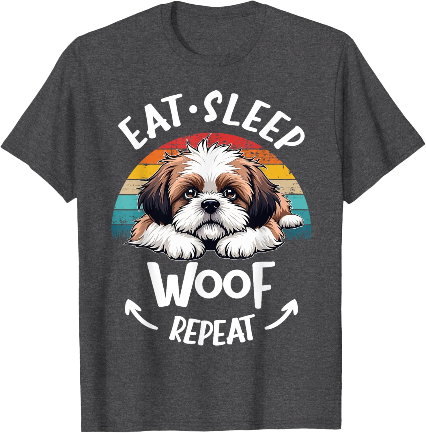 Shih Tzu Eat Sleep Repeat Fun T-Shirt for Men and Women - 3