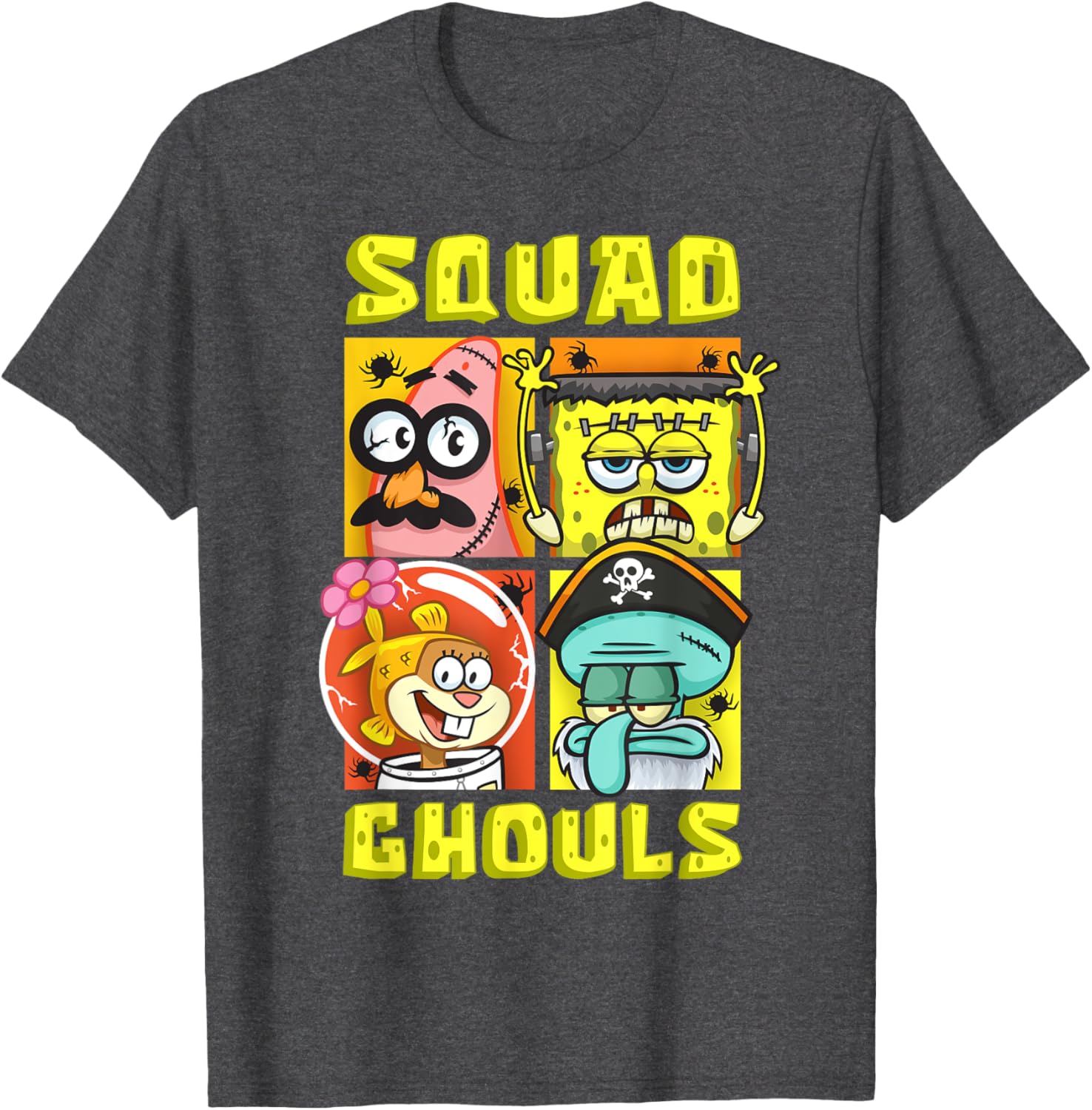 Mademark SpongeBob Halloween Squad T-Shirt with Patrick, Squidward & Sandy - 6