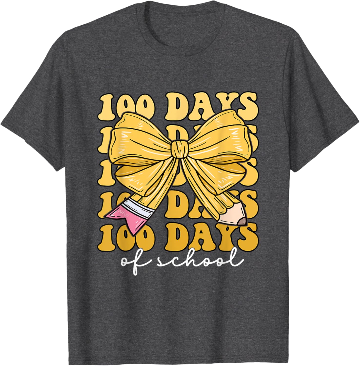 100 Days of School Coquette Bow T-Shirt for Girls Fun and Stylish - 3