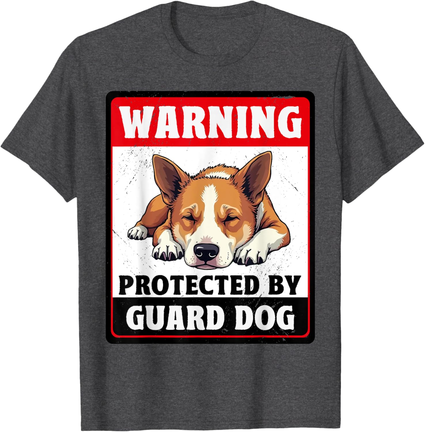 Warning Protected By Australian Cattle Guard Dog T-Shirt for Dog Lovers - 1