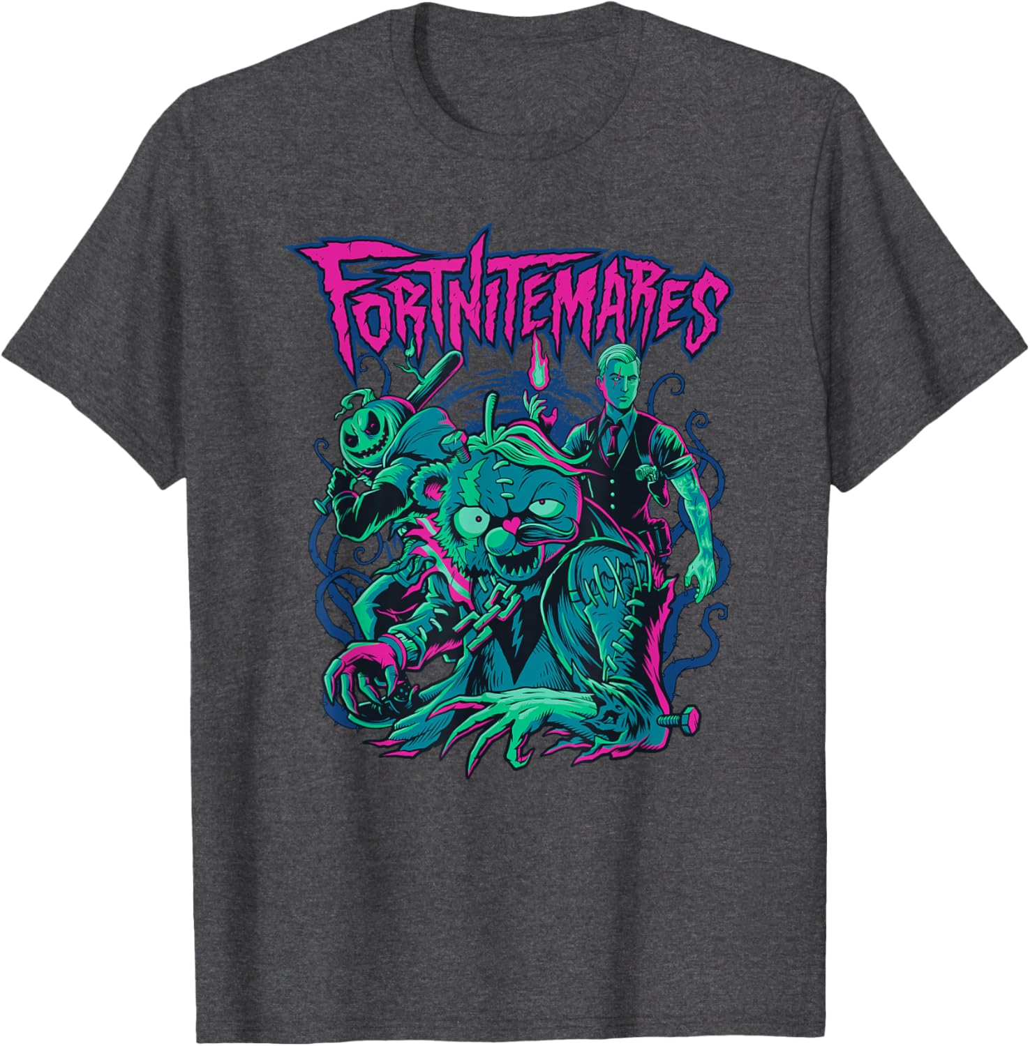Fortnite Halloween Fortnitemares Retro Horror Group Shot T-Shirt for Fans - 23
