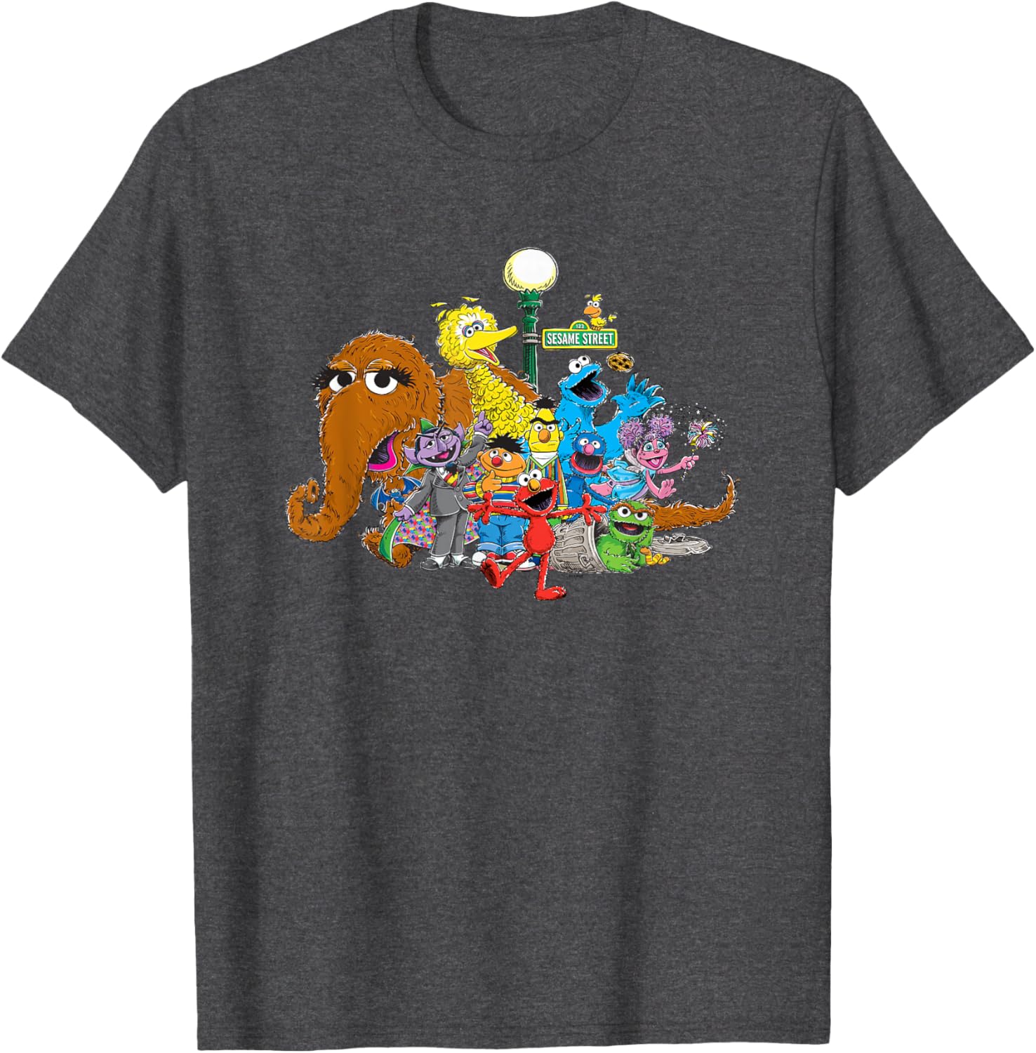 Sesame Street Group Street Light T-Shirt for Kids and Adults Fun Wear - 3