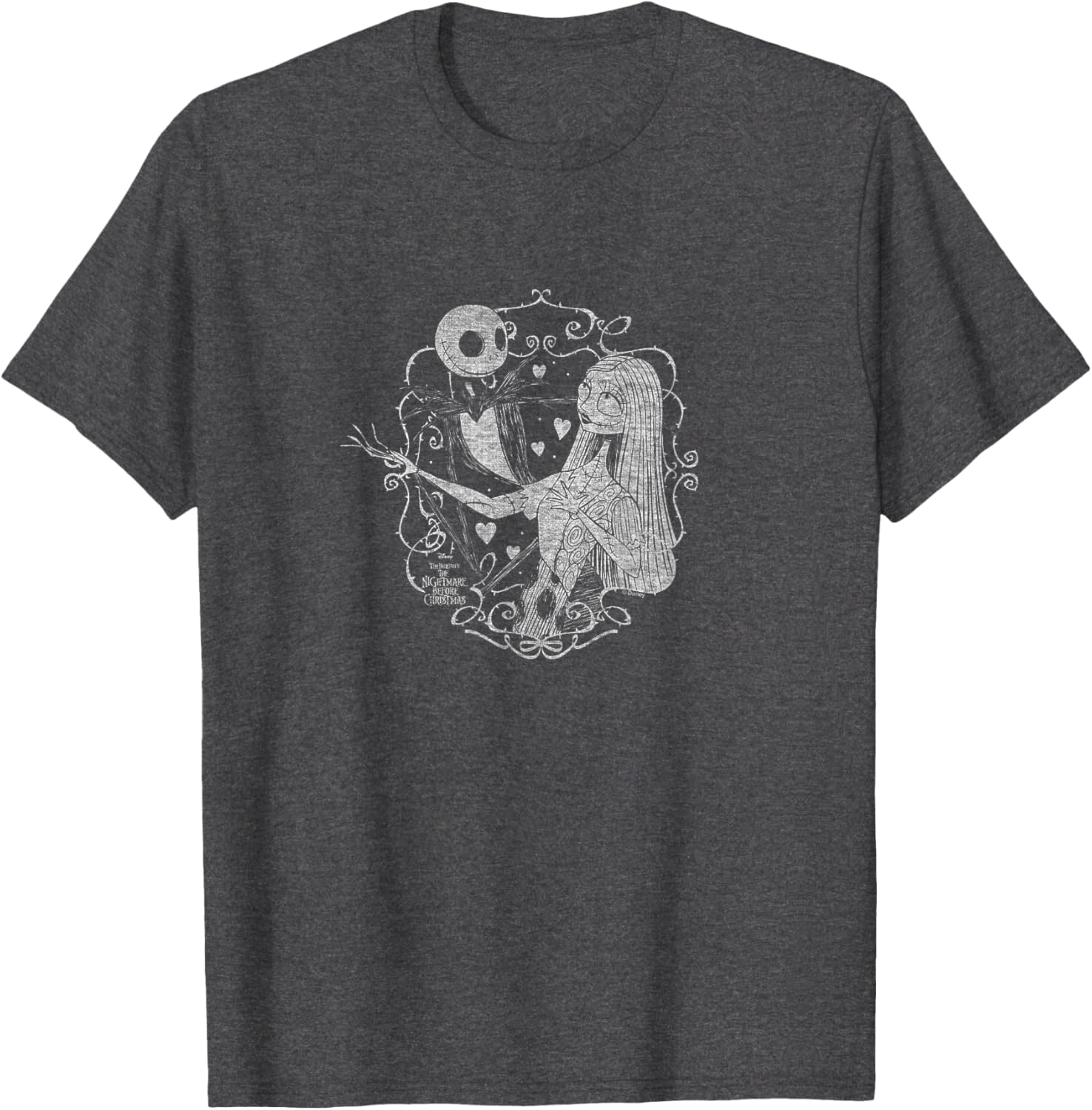 Nightmare Before Christmas Jack and Sally Valentine T-Shirt for Couples - 2
